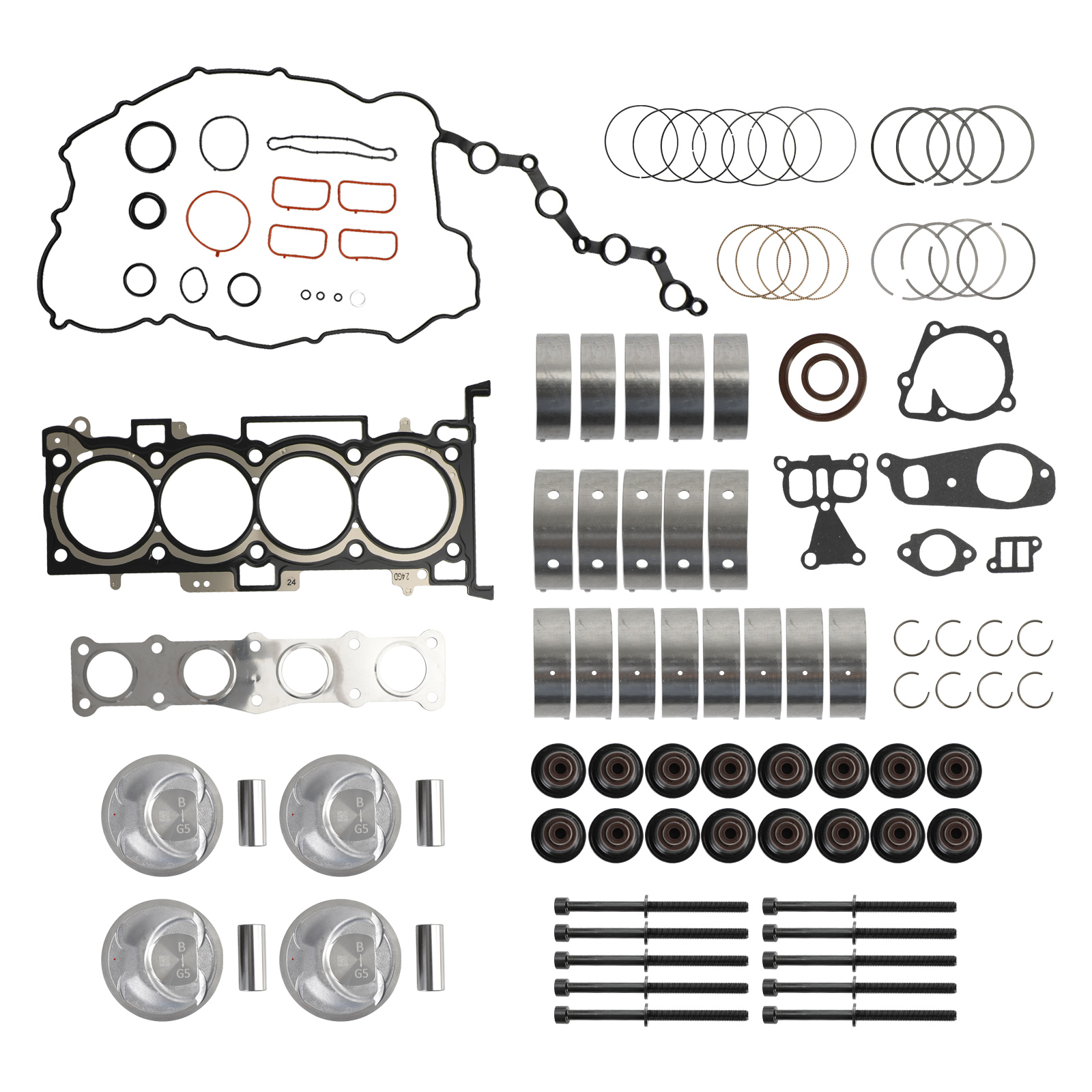 2011-2018 Kia Optima 4-Door 2.4L G4KJ Engine Rebuild Pistons Gasket Overhaul Kit Generic