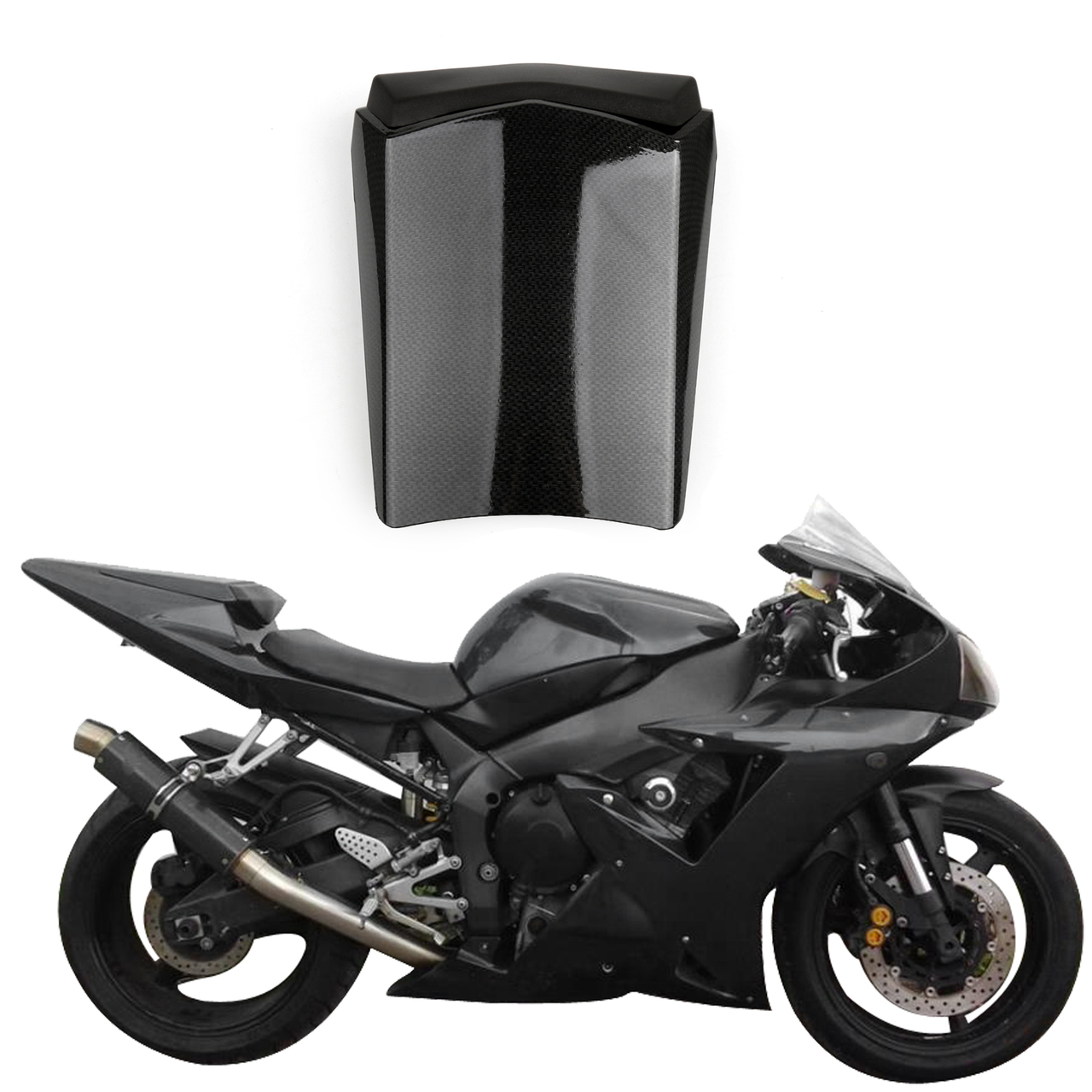 Seat Cowl Rear Passenger Pillion Seat Cover Yamaha R1 YZFR1 (2002-2003) Faux Carbon