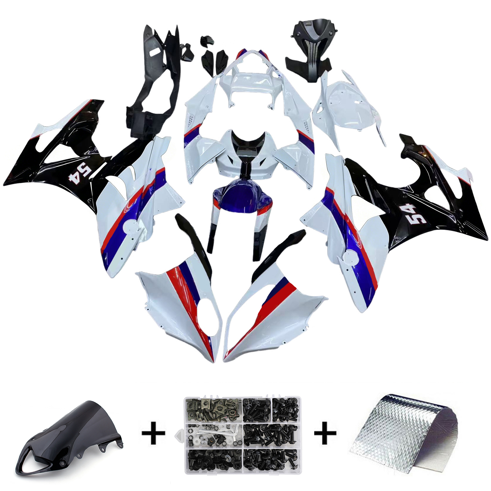 2009-2014 BMW S1000RR Injection Fairing Kit Bodywork Plastic ABS #124 Amotopart Fairing