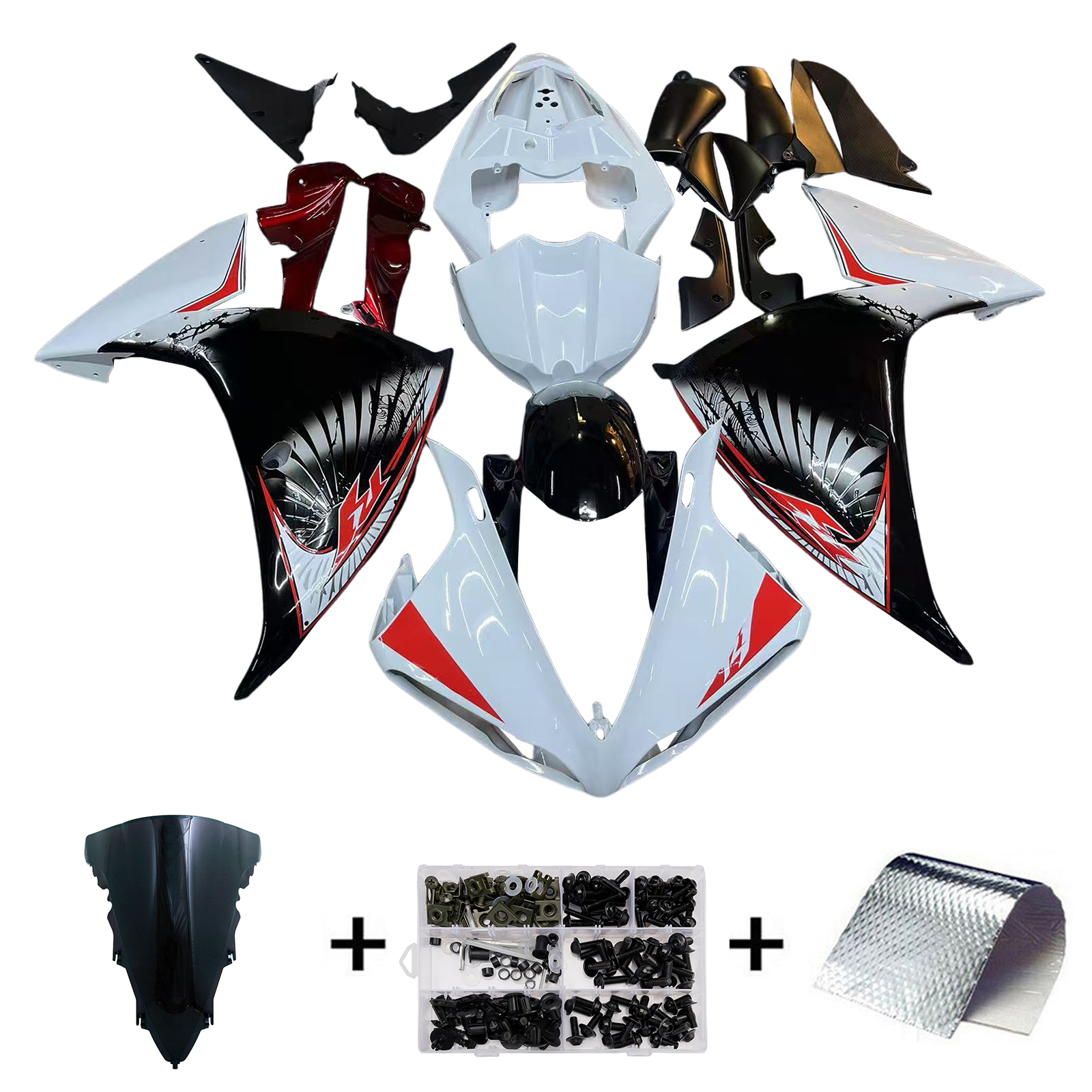 2009-2011 Yamaha YZF 1000 R1 Injection Fairing Kit Bodywork Plastic ABS #154 Amotopart Fairing