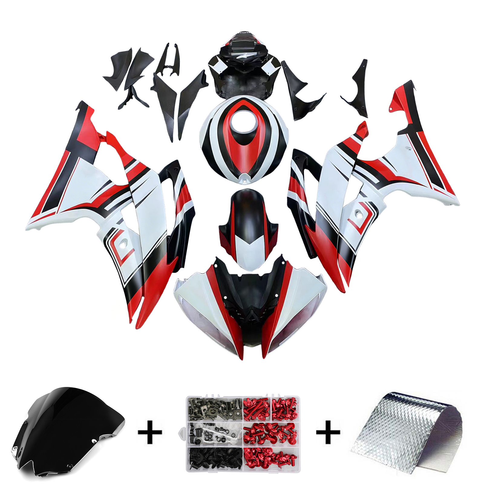 2008-2016 Yamaha YZF 600 R6 Injection Fairing Kit Bodywork Plastic ABS #186 Amotopart Fairing