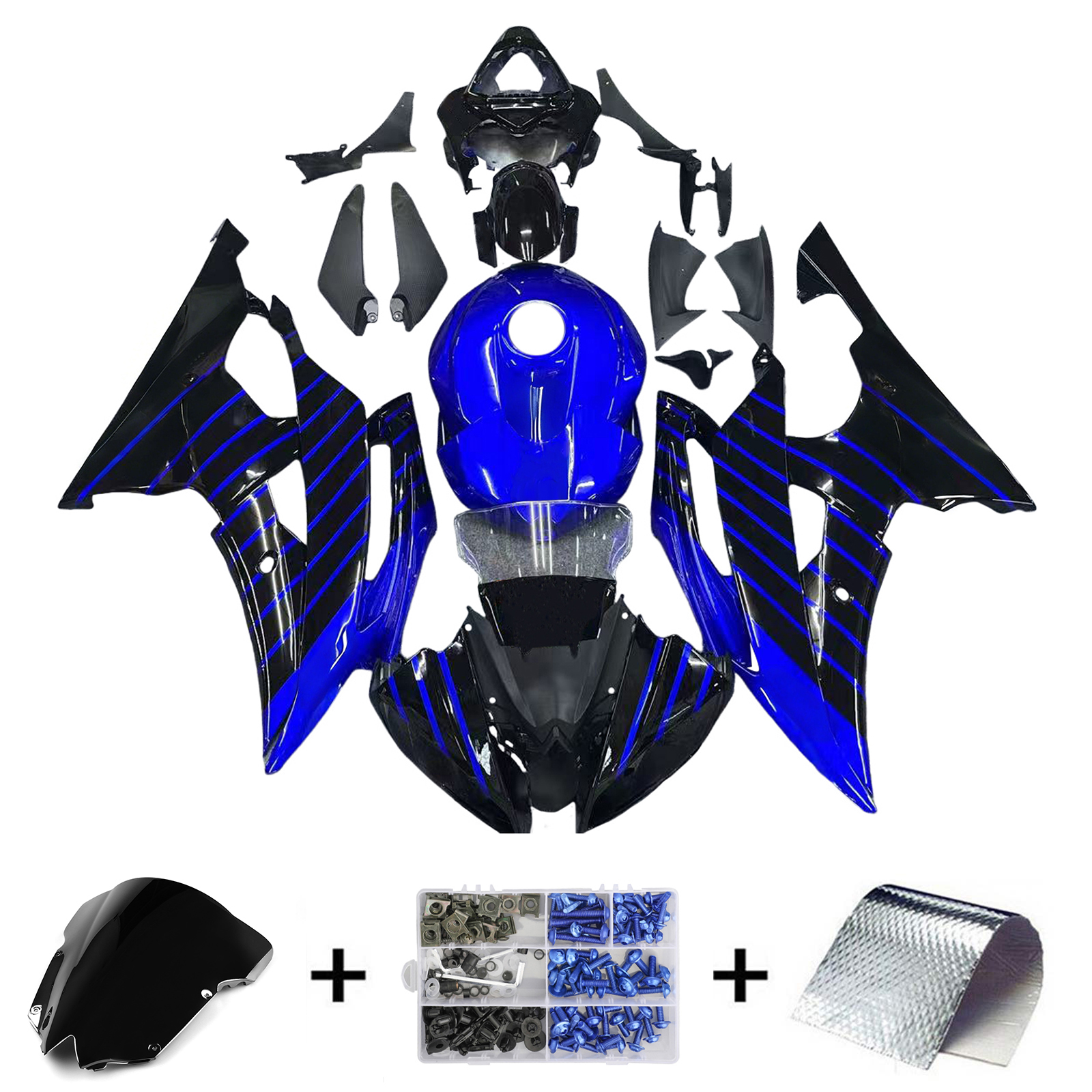 2008-2016 Yamaha YZF 600 R6 Injection Fairing Kit Bodywork Plastic ABS #190 Amotopart Fairing
