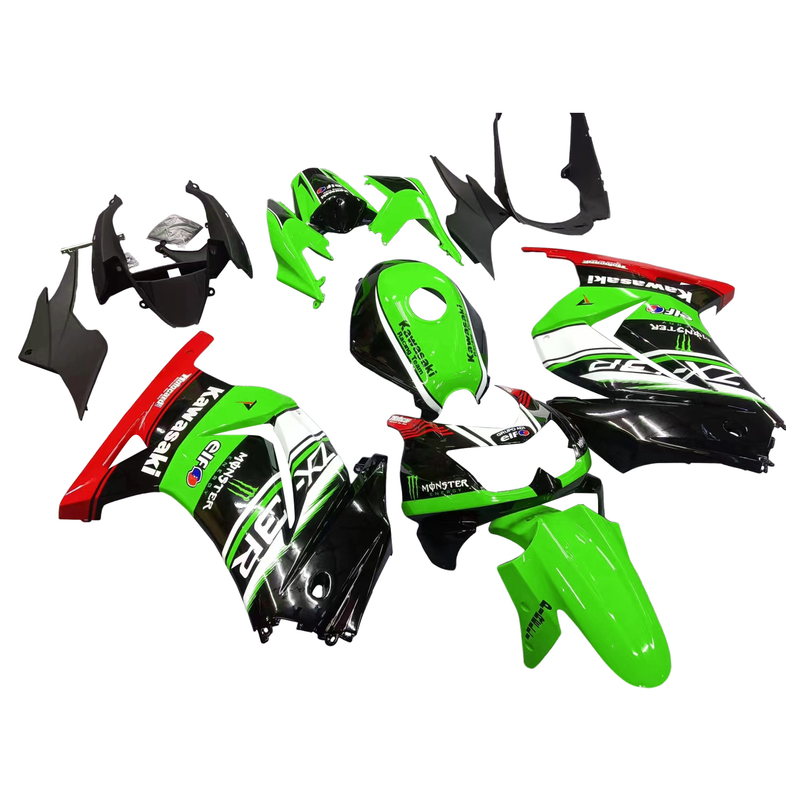 2008-2012 Kawasaki EX250 Ninja250R Injection Fairing Kit Bodywork Plastic ABS #121 Amotopart Fairing