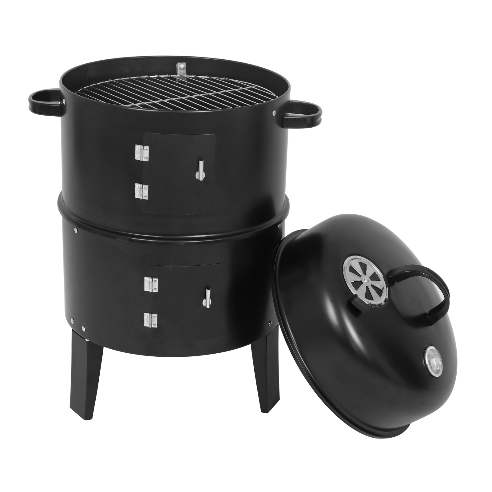 Detachable 3-in-1 Vertical Charcoal Smoker Portable BBQ Smoker Grill Generic