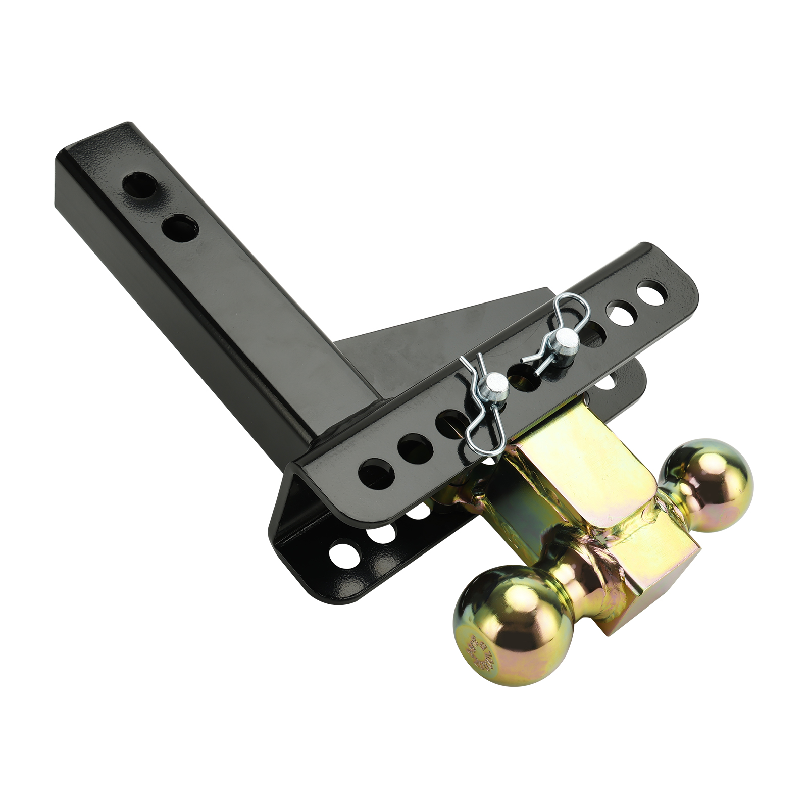 Adjustable Channel Style Dual Ball Mount For 45900 2" Trailer Hitch Tow Receiver Generic