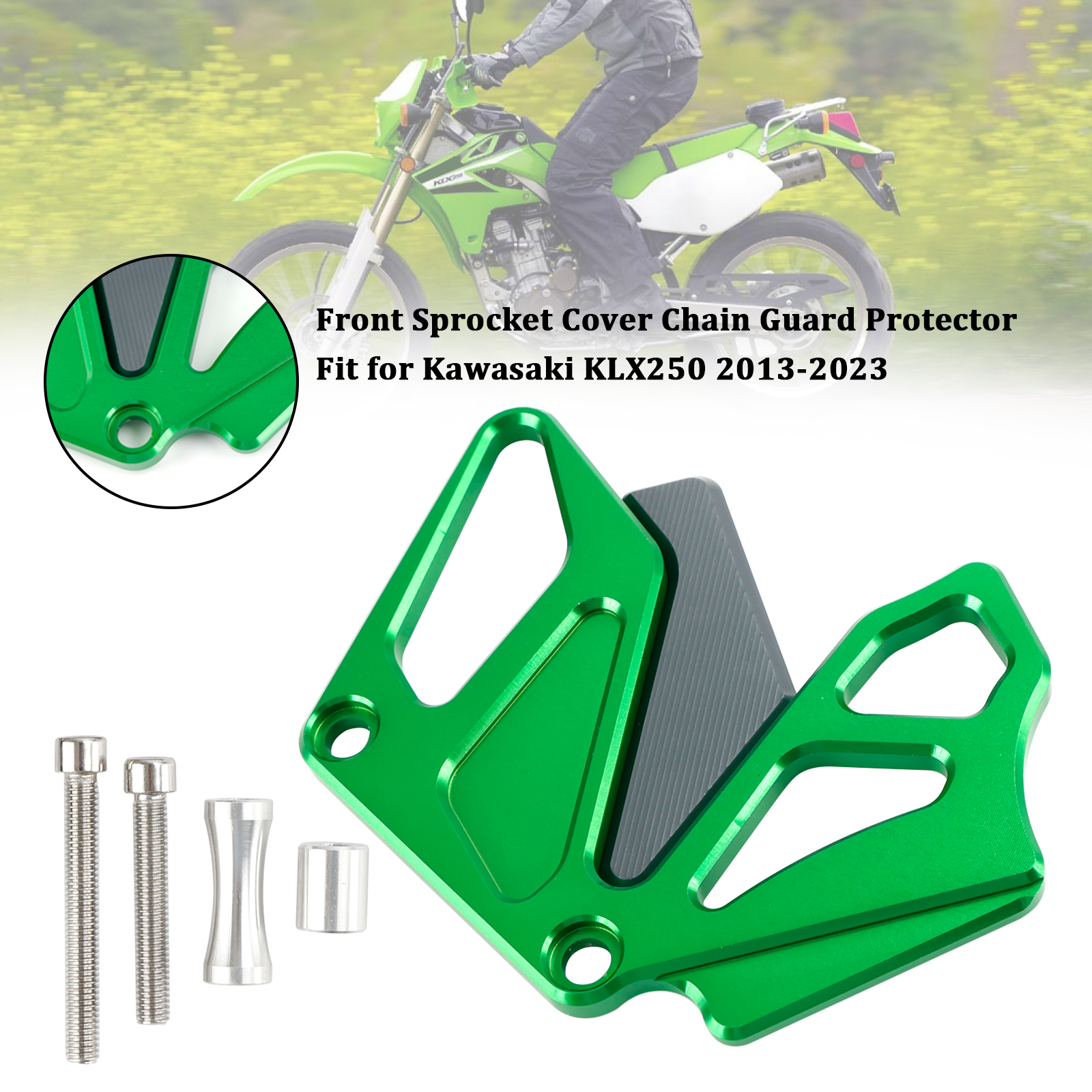 Front Sprocket Cover Chain Guard Protector For Kawasaki KLX250 2013-2023 Green Generic
