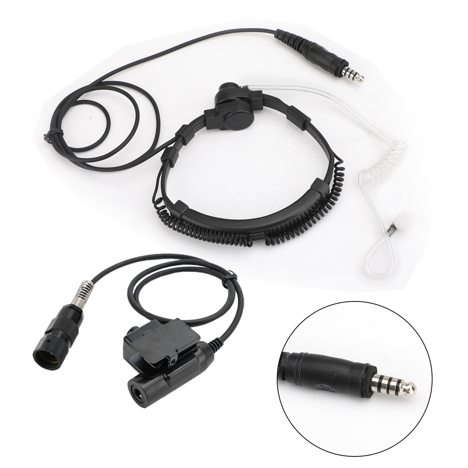 7.1mm Big Plug Tactical Throat Mic Headset For PRC-152 PRC-148 U329 Radio