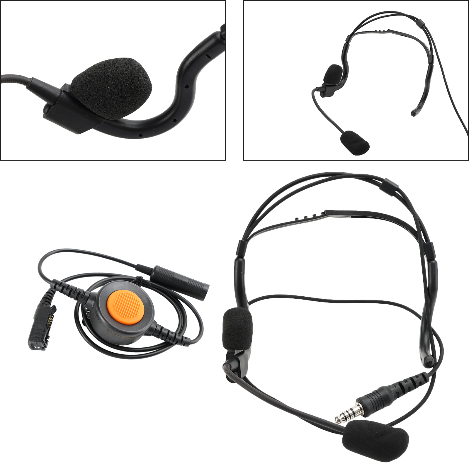 7.1-C8 Rear Mount Big Plug Tactical Headset For XPR3300/3500 XIRP6600/P6620 Generic