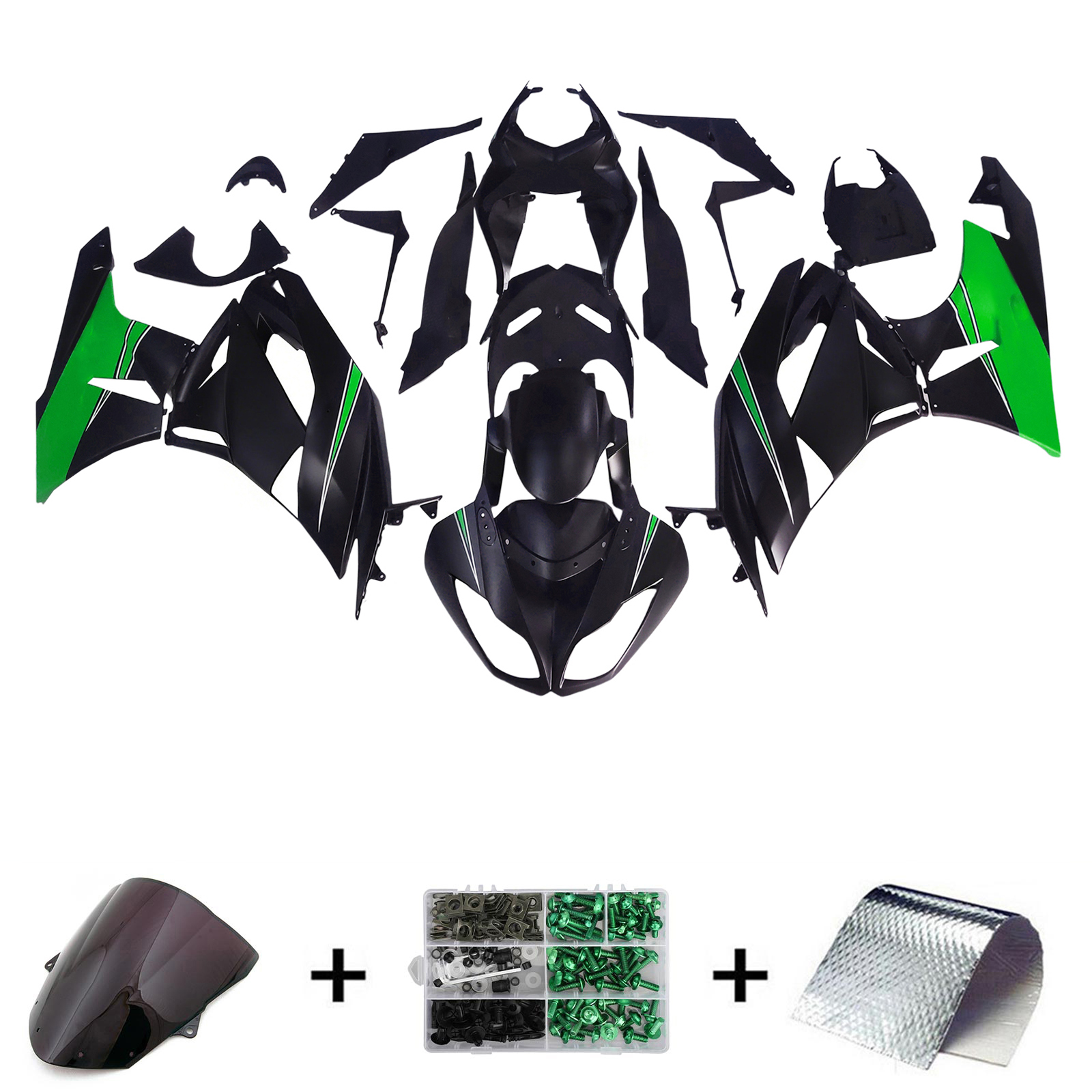 2009-2012 Kawasaki ZX6R 636 Injection Fairing Kit Bodywork Plastic ABS#146 Amotopart Fairing
