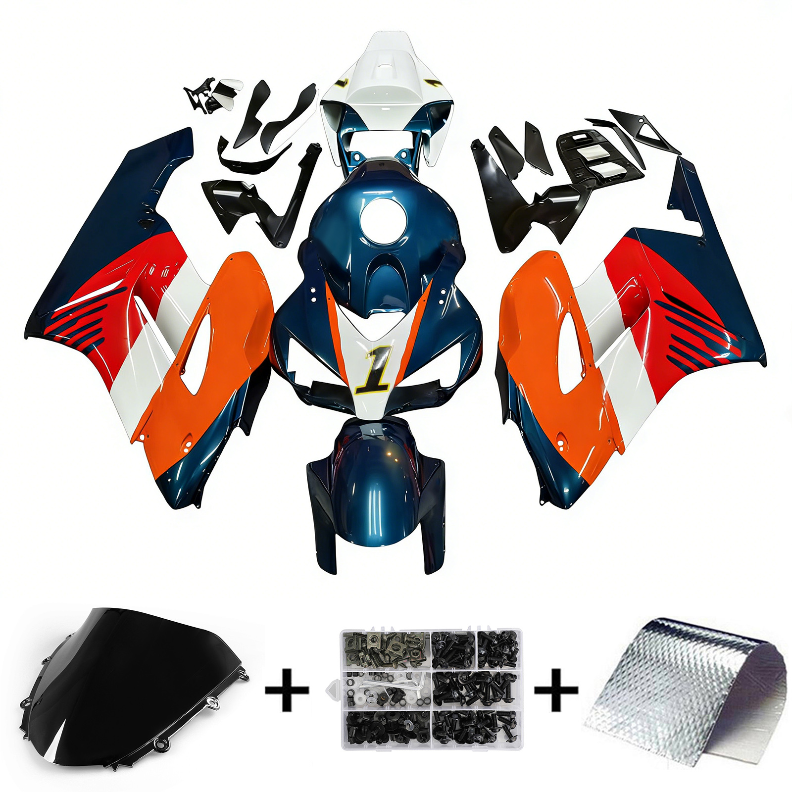 2004-2005 Honda CBR1000RR Injection Fairing Kit Bodywork Plastic ABS#177 Amotopart Fairing