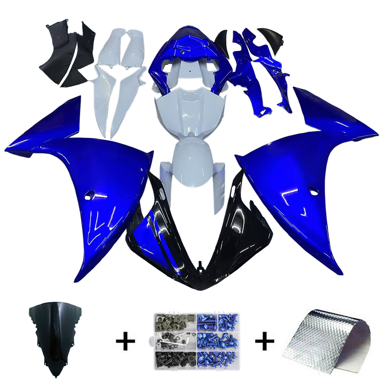 2009-2011 Yamaha YZF 1000 R1 Injection Fairing Kit Bodywork Plastic ABS#169 Amotopart Fairing
