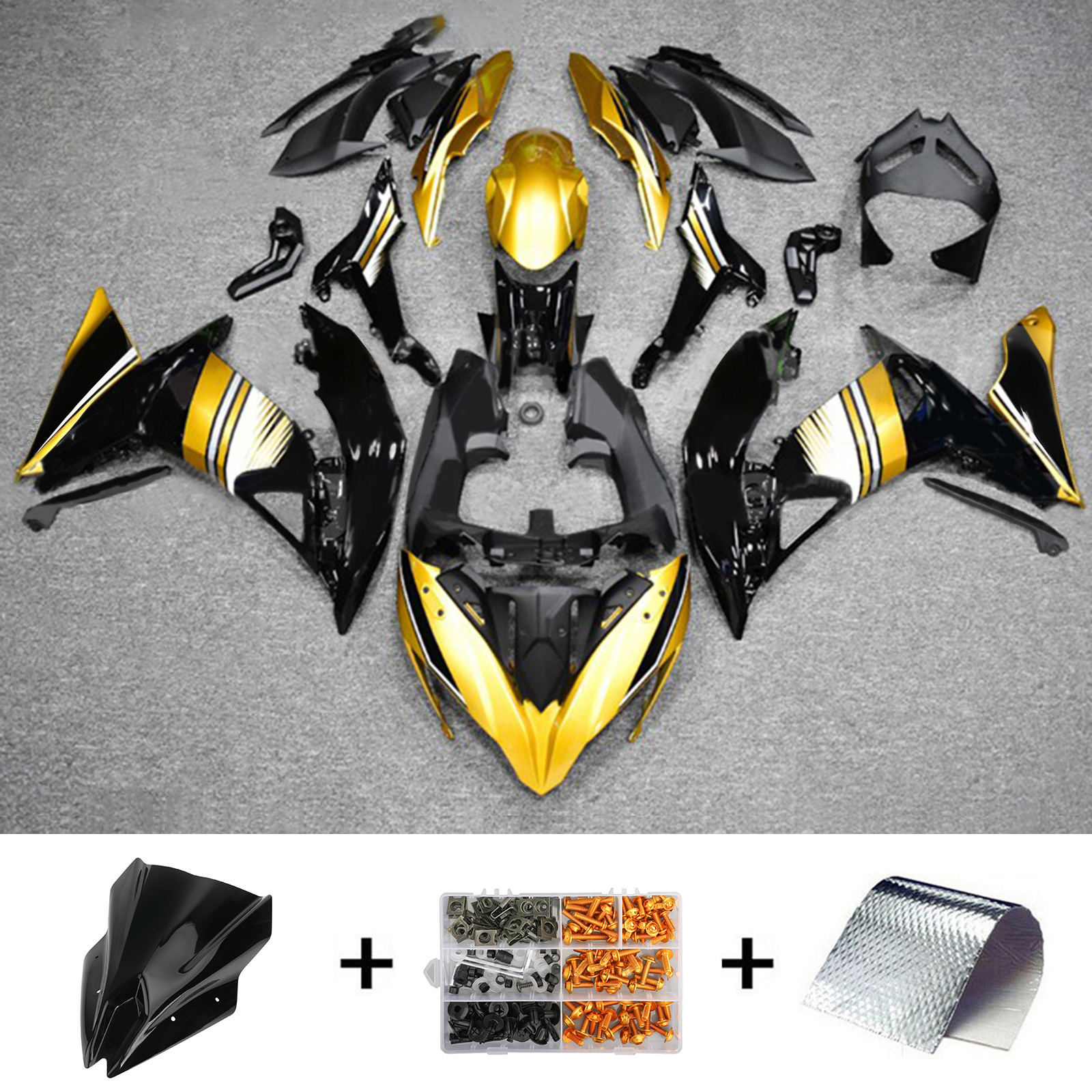 2017-2019 Kawasaki ER6F/Ninja650R Injection Fairing Kit Bodywork Plastic ABS#106 Amotopart Fairing
