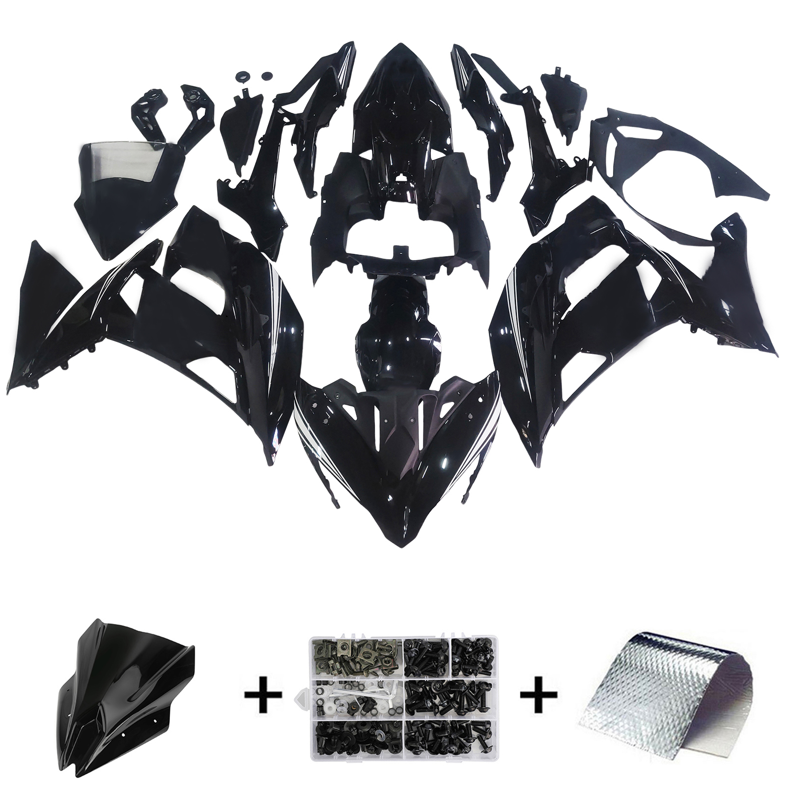 2017-2019 Kawasaki ER6F/Ninja650R Injection Fairing Kit Bodywork Plastic ABS#107 Amotopart Fairing