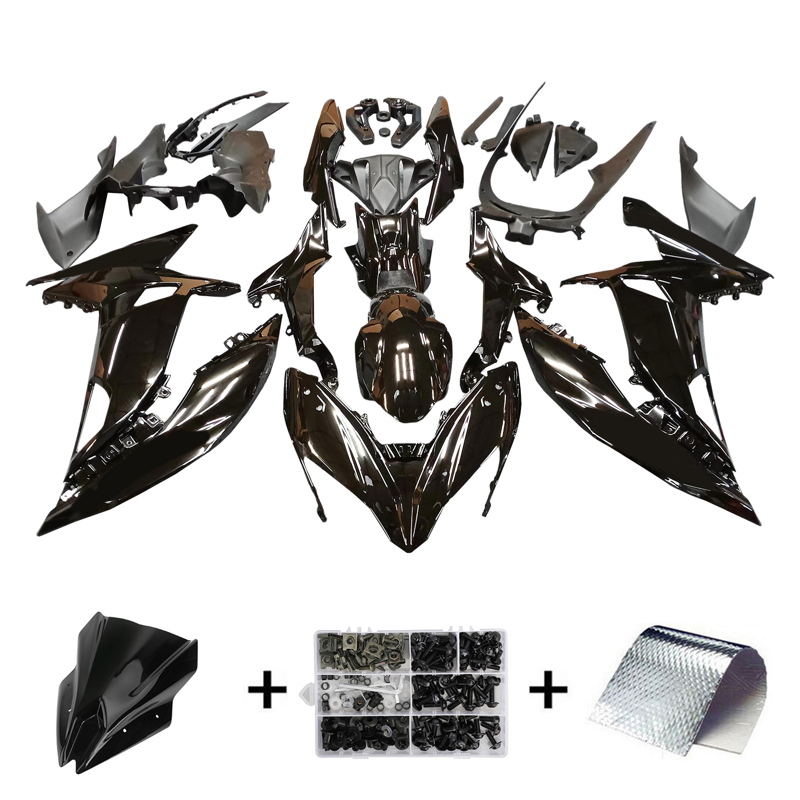 2017-2019 Kawasaki ER6F/Ninja650R Injection Fairing Kit Bodywork Plastic ABS#110 Amotopart Fairing