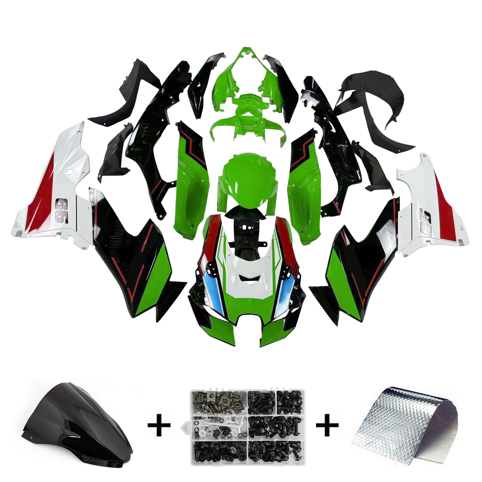 2021-2022 Kawasaki ZX-10R ZX10R Injection Fairing Kit Bodywork ABS#124 Amotopart Fairing