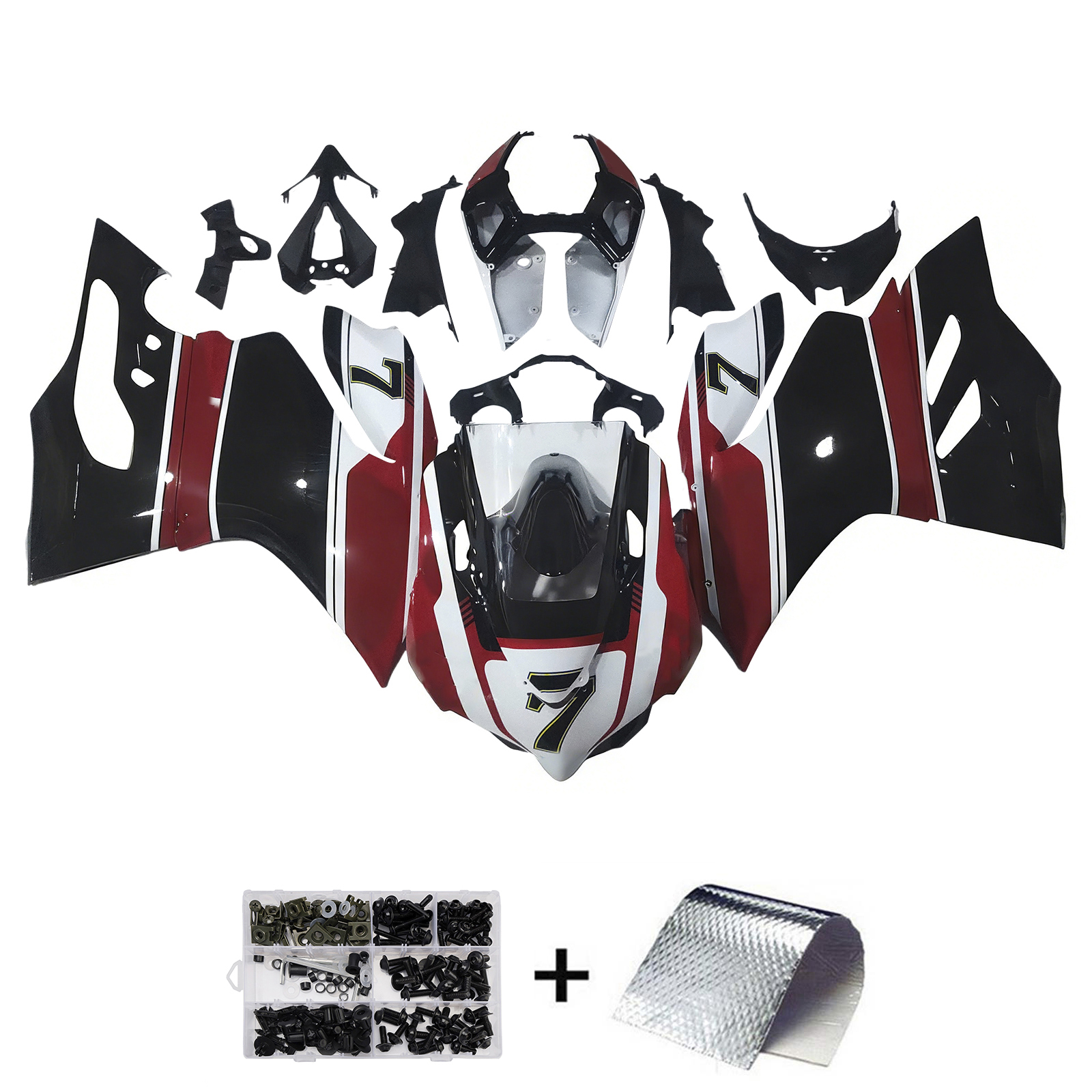 2012-2015 Ducati 1199 899 Injection Fairing Kit Bodywork Plastic ABS #107 Amotopart Fairing
