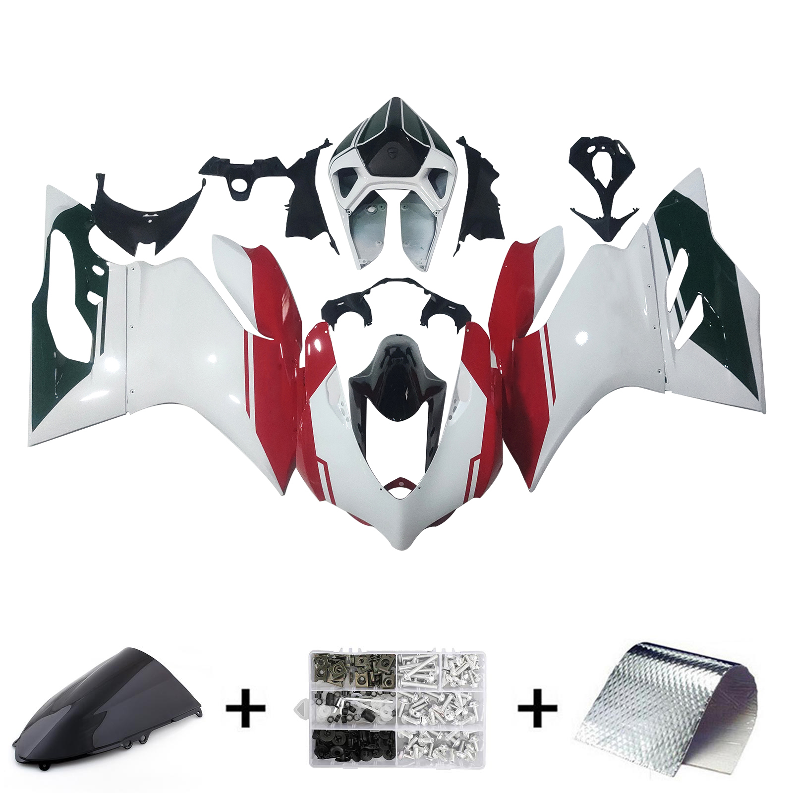 2012-2015 Ducati 1199 899 Injection Fairing Kit Bodywork Plastic ABS #121 Amotopart Fairing
