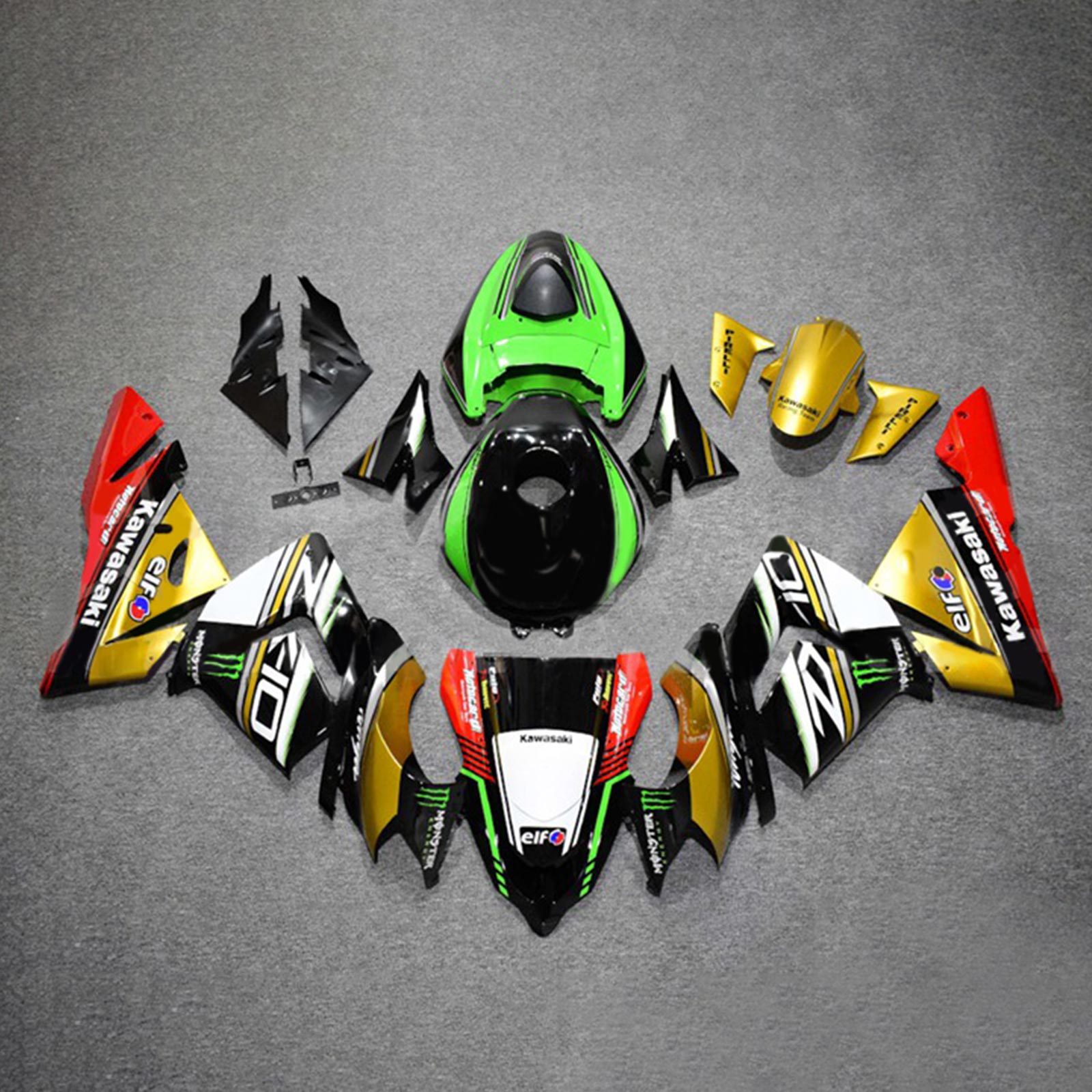 2004-2005 Kawasaki ZX10R Injection Fairing Kit Bodywork Plastic ABS#134 Amotopart Fairing