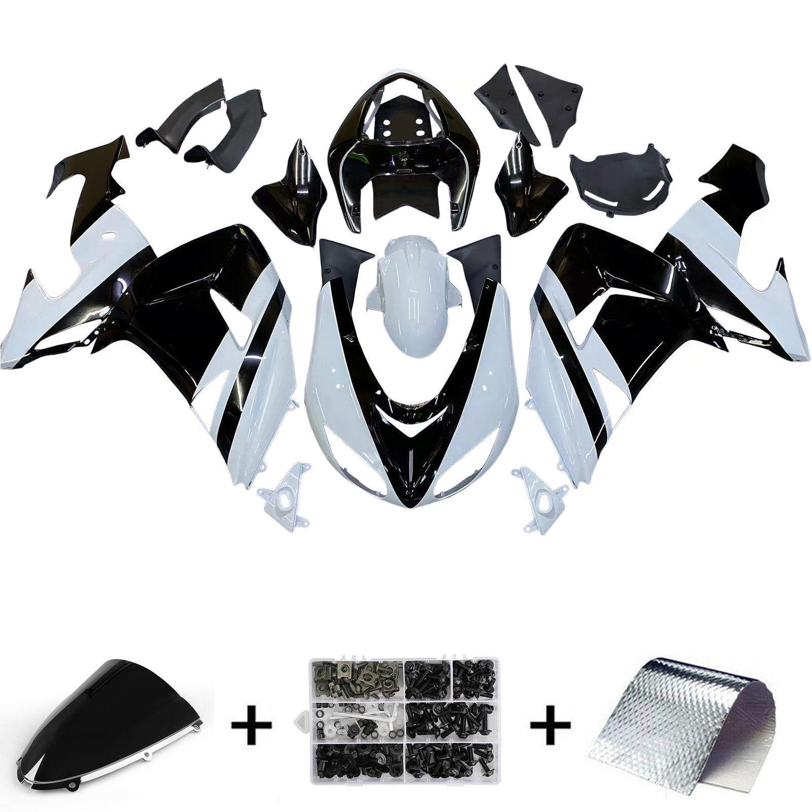 2006-2007 Kawasaki ZX10R Injection Fairing Kit Bodywork Plastic ABS#130 Amotopart Fairing