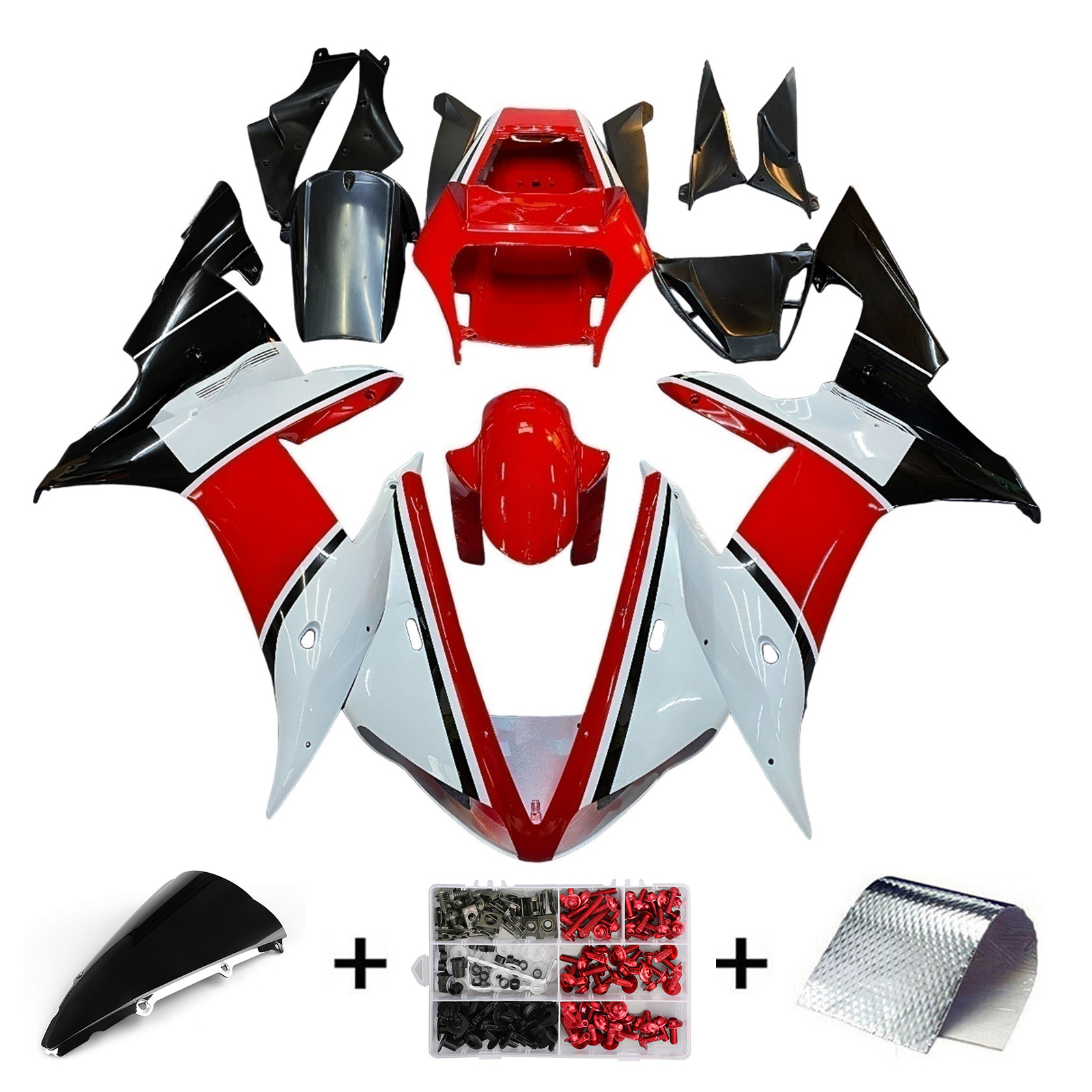 2002-2003 Yamaha YZF-R1 Injection Fairing Kit Bodywork Plastic ABS#28 Amotopart Fairing