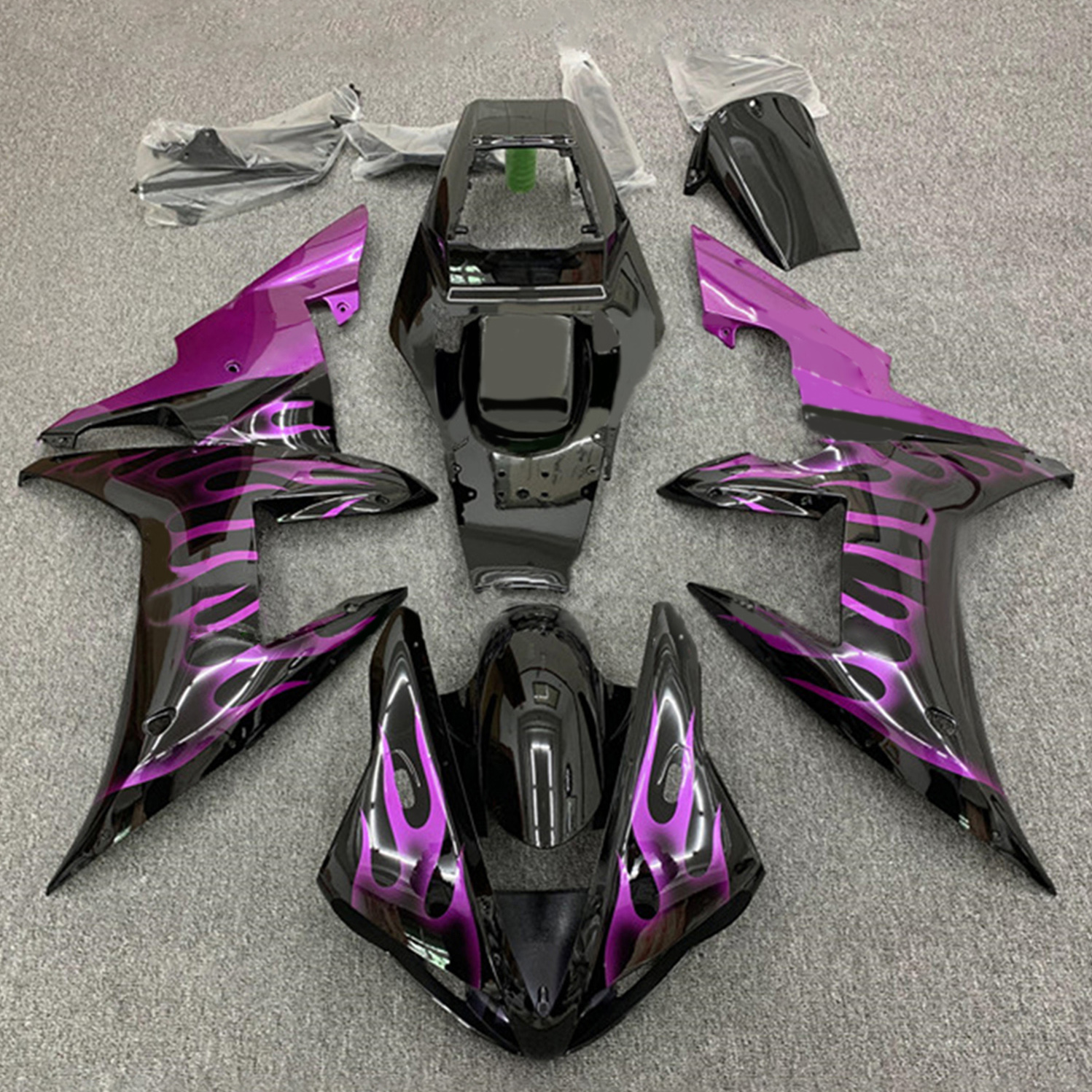 2002-2003 Yamaha YZF-R1 Injection Fairing Kit Bodywork Plastic ABS#36 Amotopart Fairing