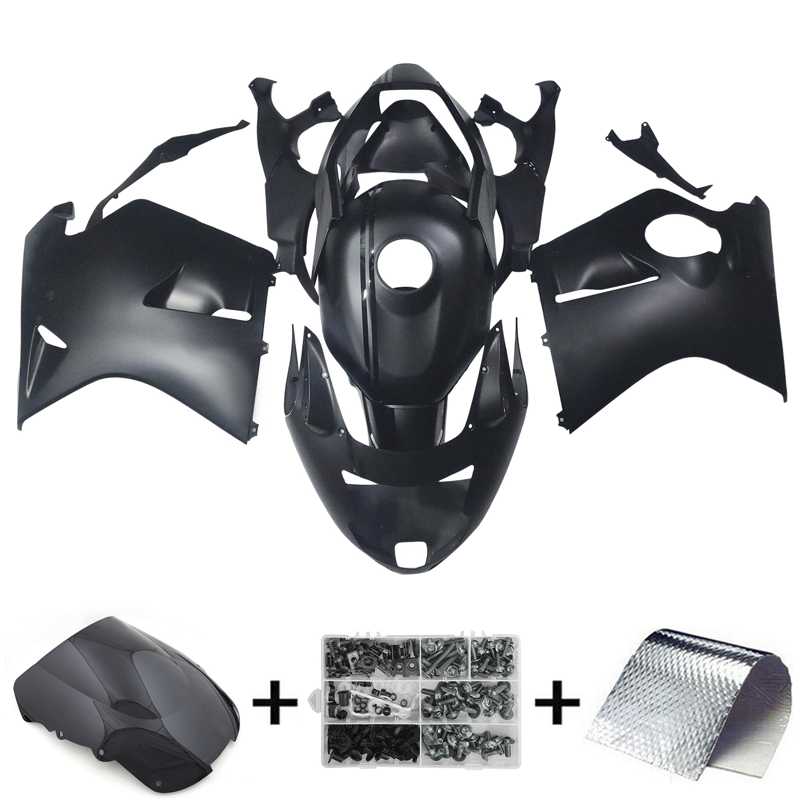 1996-2007 Honda CBR1100XX SuperBlackBird Injection Fairing Kit Bodywork ABS#129 Amotopart Fairing