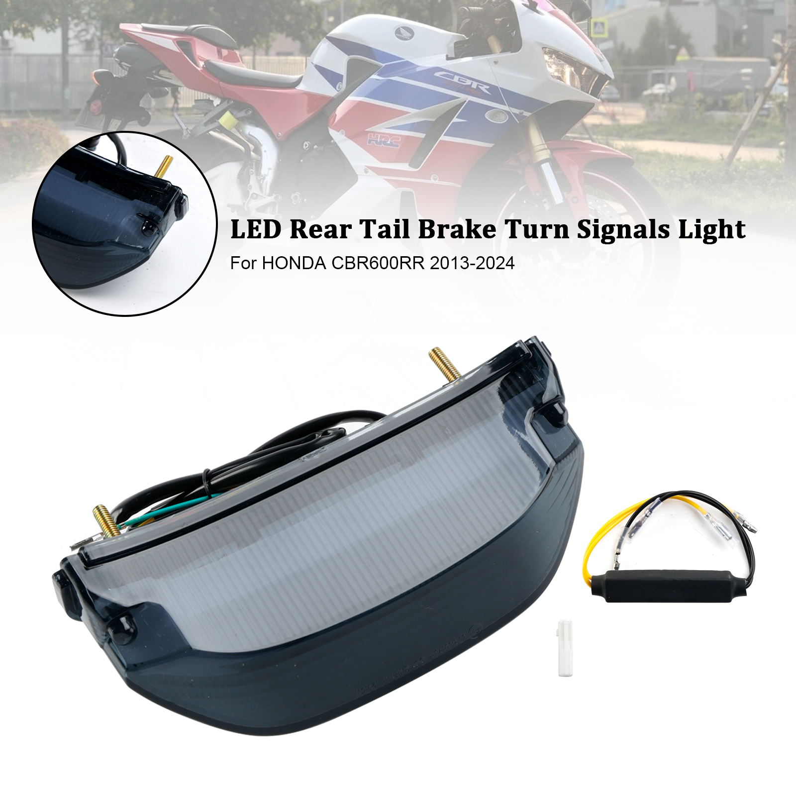 2013-2024 HONDA CBR600RR LED Rear Tail Brake Turn Signals Light Black Generic