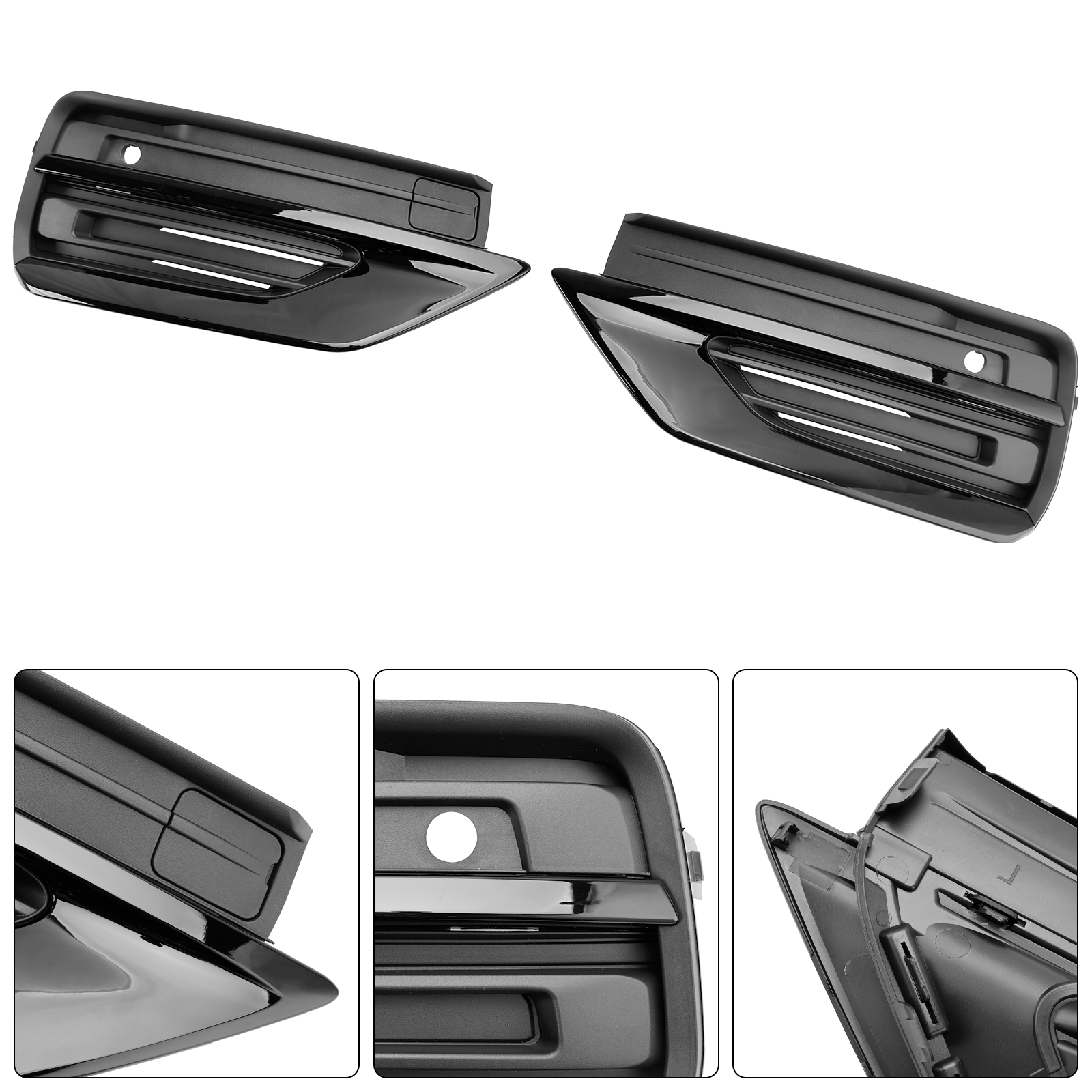 2021-2024 Volvo XC90 2 * Front Fog Light Grille Left & Right Black 31663539 31663540 Generic