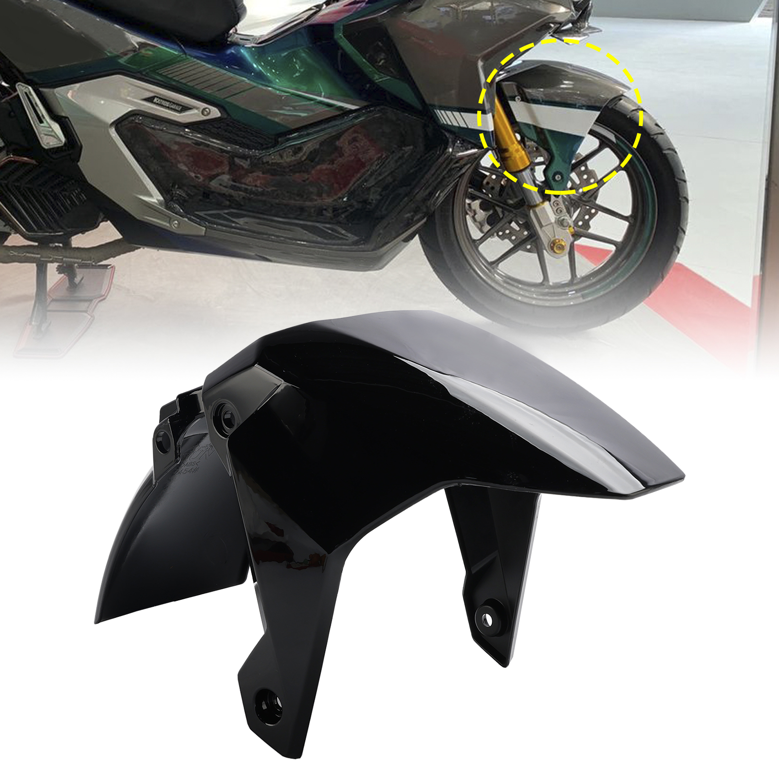 2023-2024 Honda ADV 160 Front Fender Mudguard Fairing Cowl Black Generic