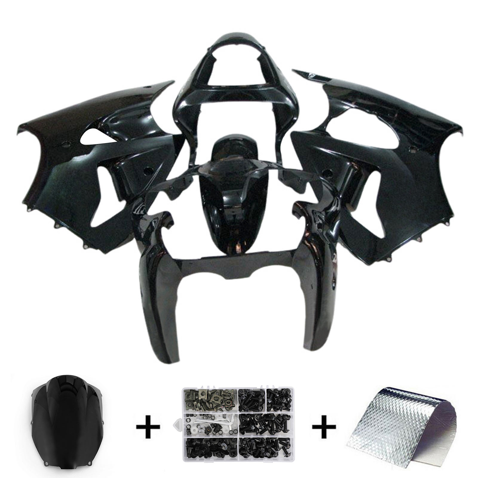 2000-2002 Kawasaki ZX6R 636 / 2005-2008 ZZR600 Injection Fairing Kit Bodywork Amotopart Fairing #142