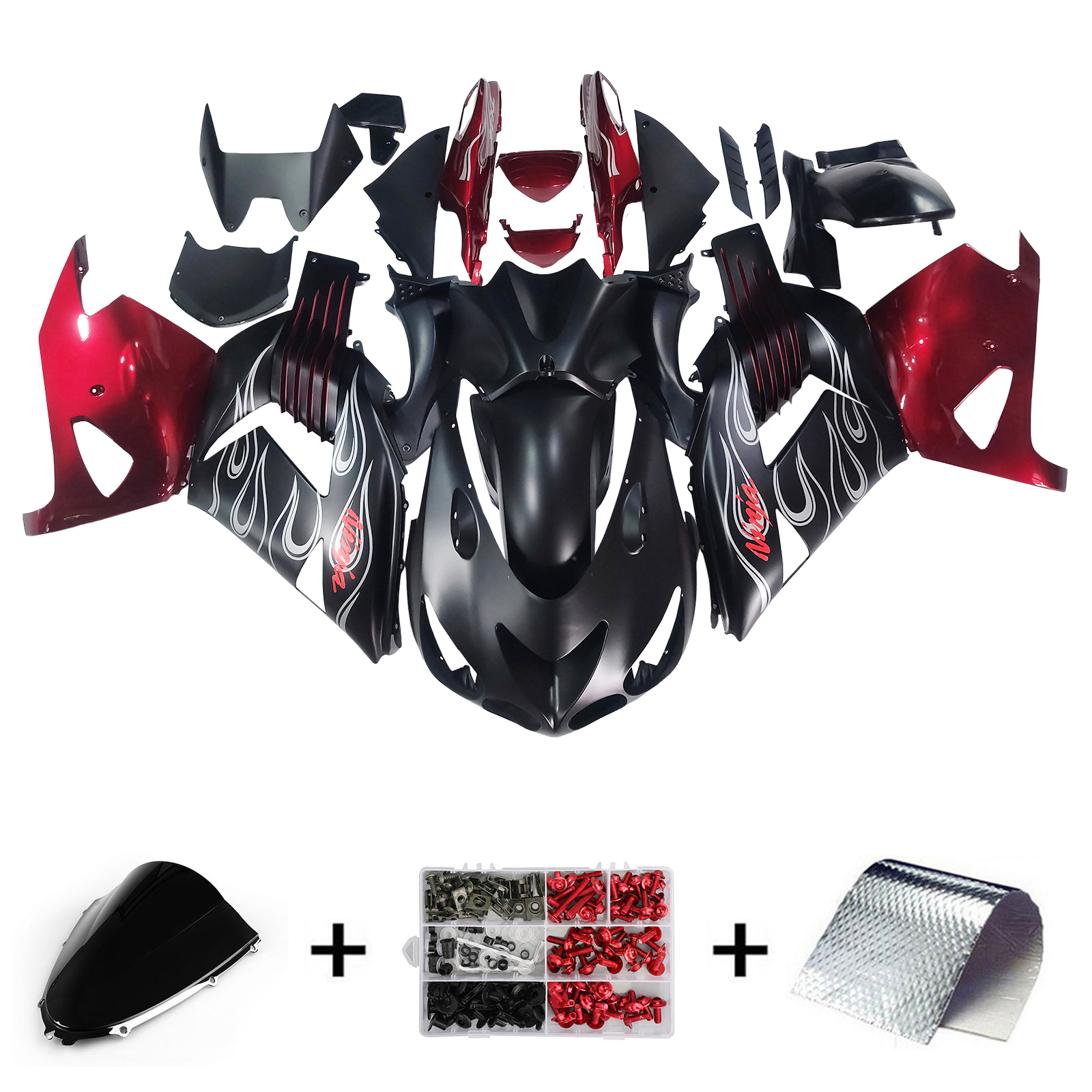 2006-2011 Kawasaki ZX14R ZZR1400 Injection Fairing Kit Bodywork Amotopart Fairing #133
