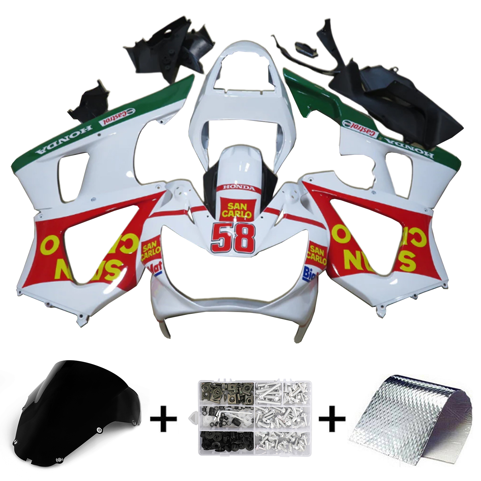 2000-2001 Honda CBR929RR Injection Fairing Kit Bodywork Plastic ABS Amotopart Fairing #158 2000-2001 Honda CBR929RR Injection Fairing Kit Bodywork Plastic ABS Amotopart Fairing #158