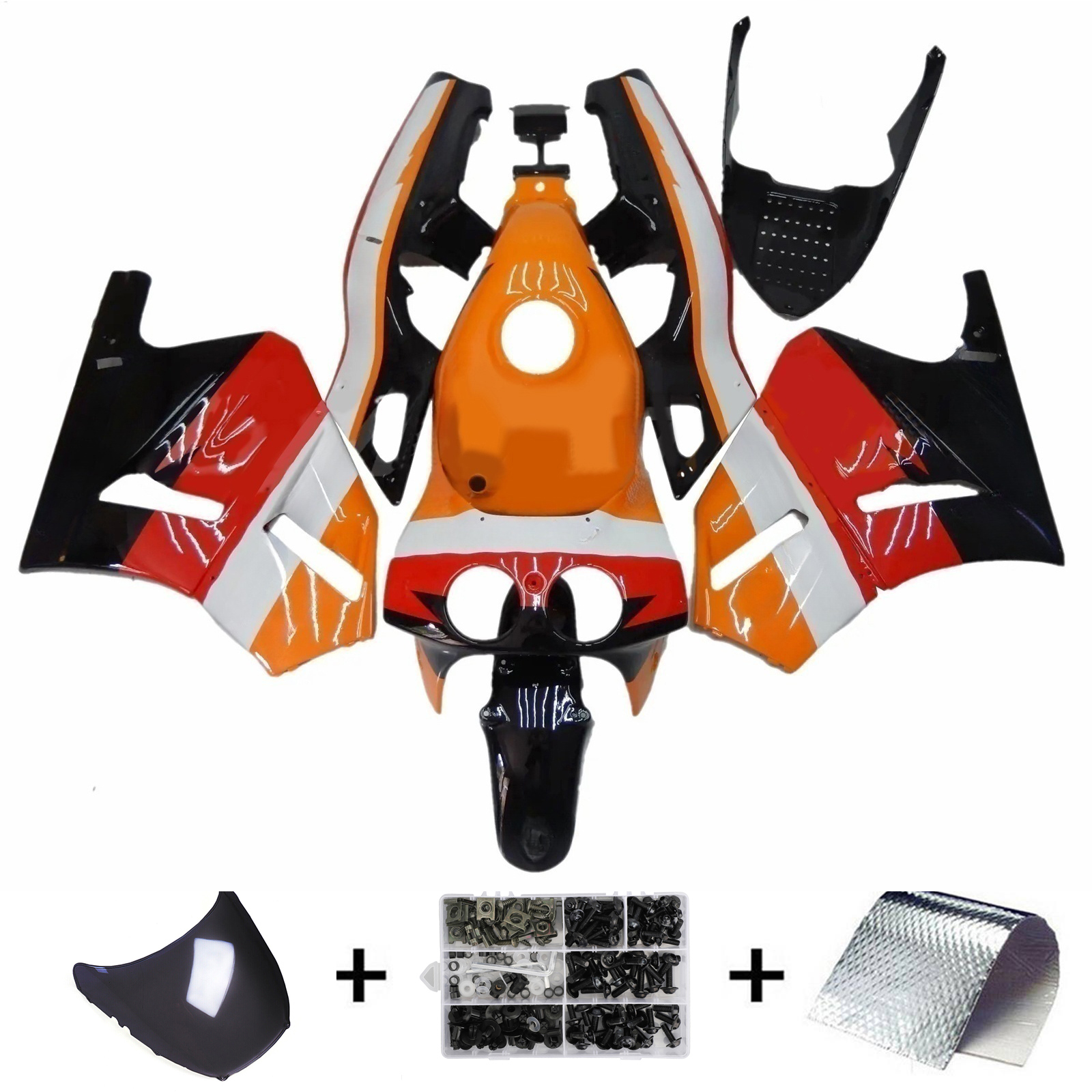 1988-1992 Honda VFR400R NC30 Injection Fairing Kit Bodywork Plastic ABS Amotopart Fairing #107