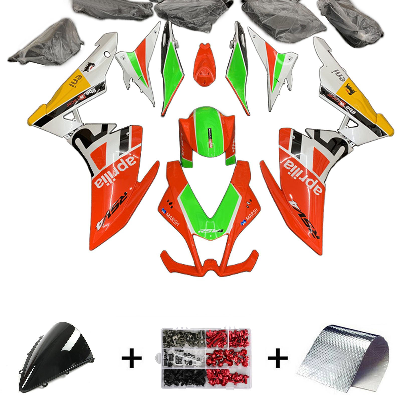 2009-2015 Aprilia RSV4 1000 Injection Fairing Kit Bodywork Plastic ABS Amotopart Fairing #124