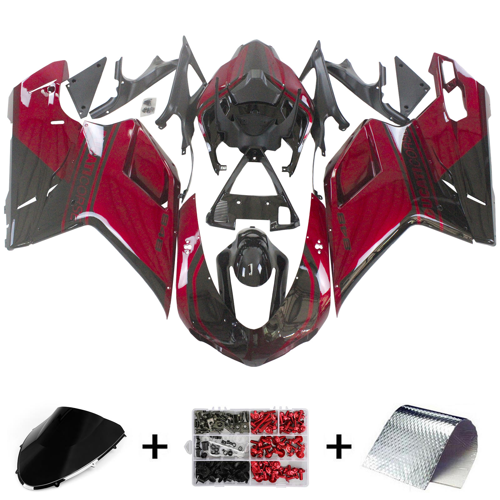 2007-2011 Ducati 1098 1198 848 Fairing Kit Bodywork Plastic ABS Amotopart Fairing #114
