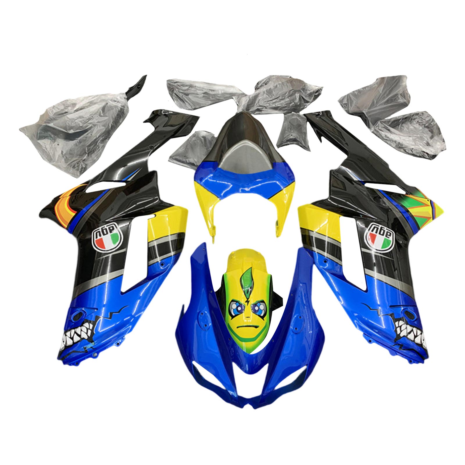 2007-2008 Kawasaki ZX6R 636 ZX 6R Injection Fairing Kit Bodywork Plastic ABS Amotopart Fairing #027