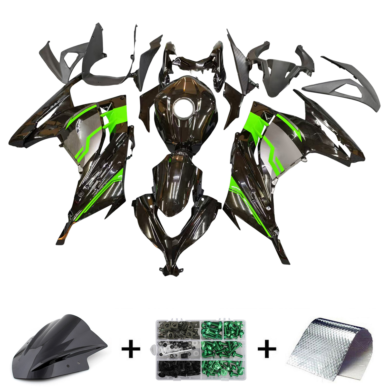 2013-2024 Kawasaki EX300 Ninja300 Injection Fairing Kit Bodywork Plastic ABS Amotopart Fairing #129