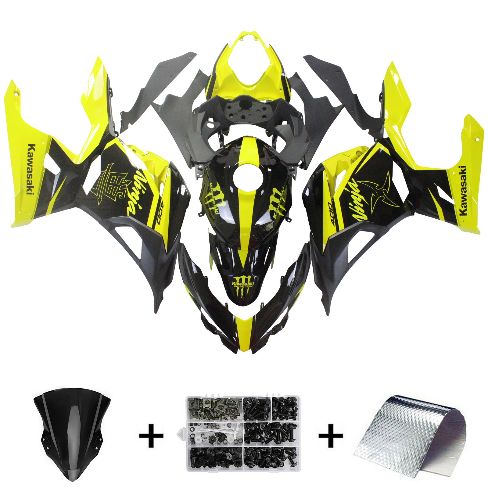 2018-2024 Kawasaki EX400 Ninja400 Injection Fairing Kit Bodywork Plastic ABS Amotopart Fairing #153