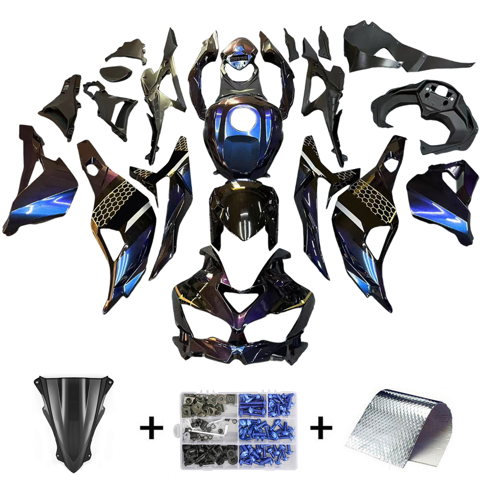 2019-2025 Kawasaki Ninja ZX-25R ZX-4R ZX-4RR Injection Fairing Kit Bodywork Plastic ABS Amotopart Fairing #108