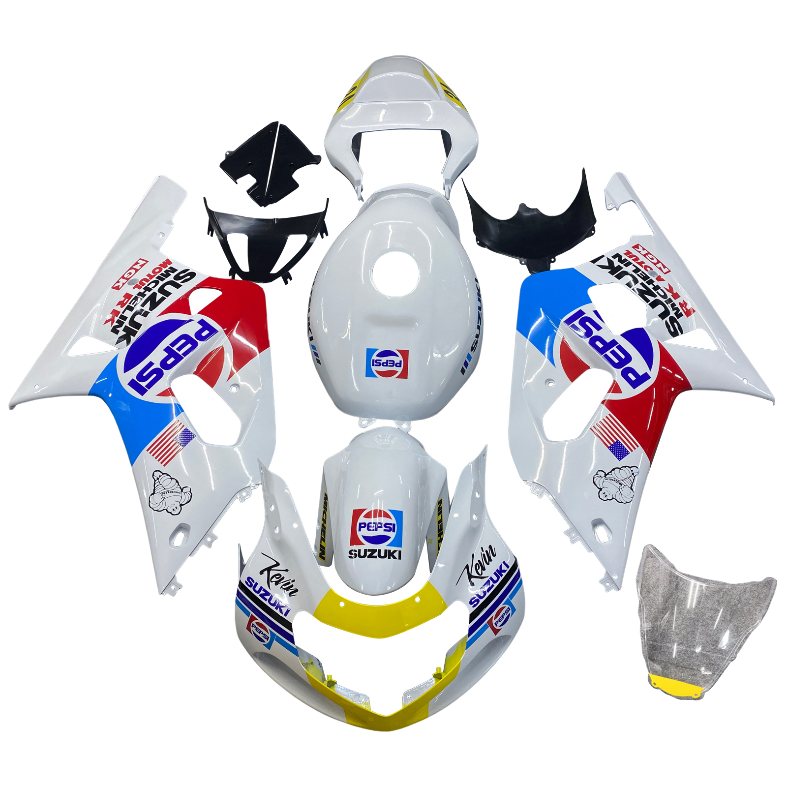 2001-2003 Suzuki GSXR600 / 2000-2003 GSXR750 K1 Injection Fairing Kit Bodywork Plastic ABS Amotopart Fairing #044