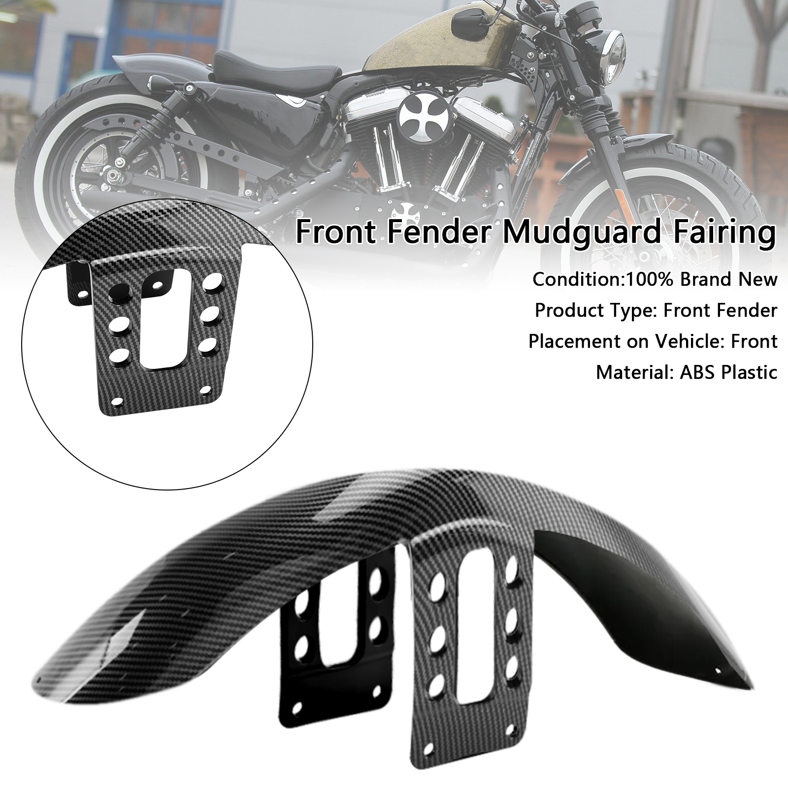 1988-up Sportster 883 1200 High Front Fender Mudguard Fairing Carbon Generic