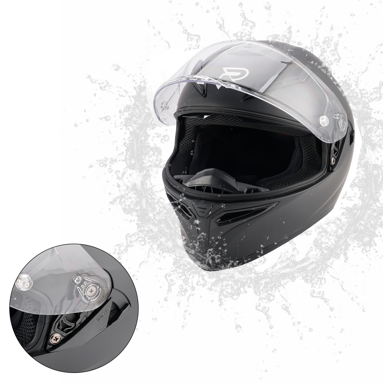 DOT Motorcycle Helmet Adult Street Full Face Orange Matte black S Generic