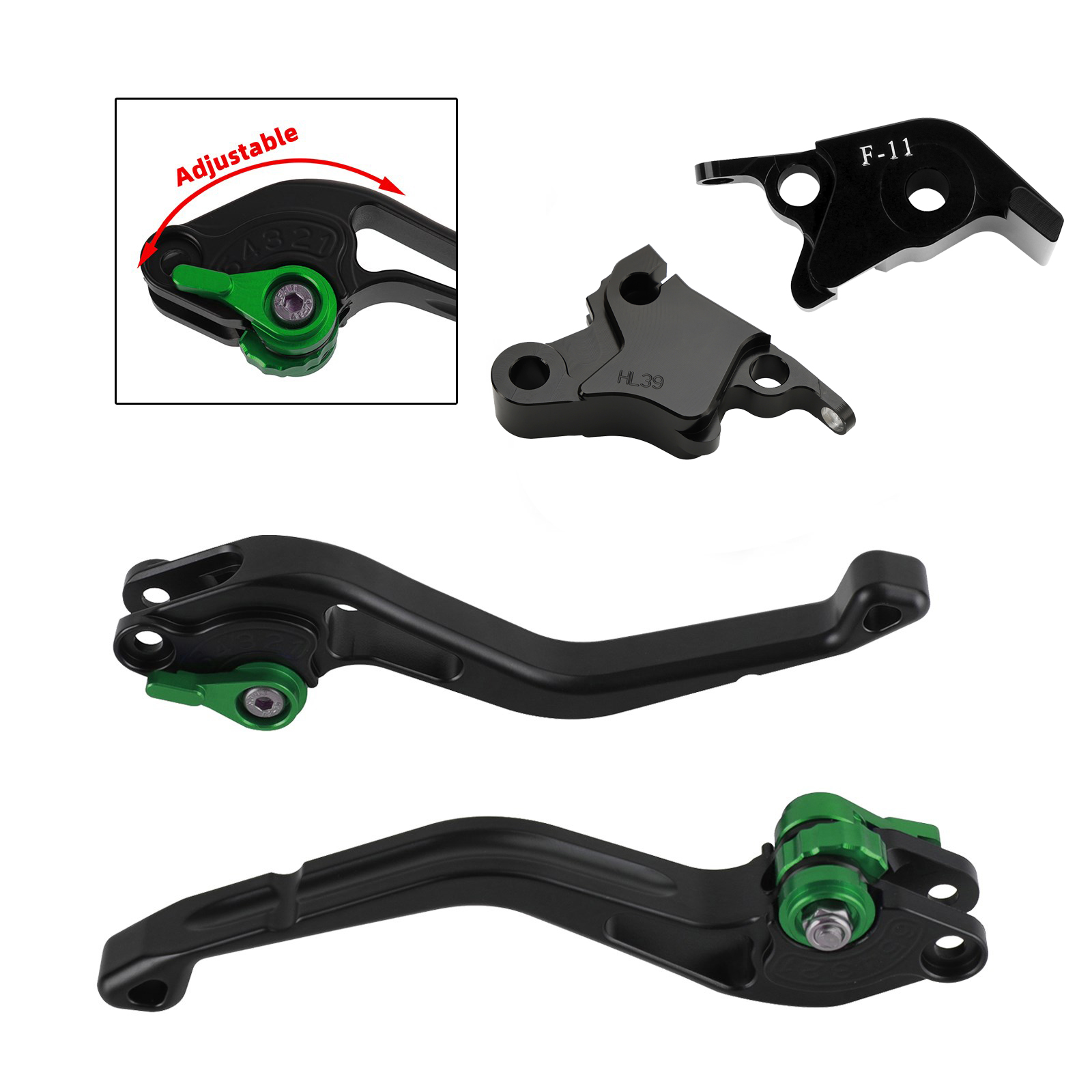 2021-2022 CFMOTO 700CL-X Sport Racing Brake & Clutch Levers Green B Generic