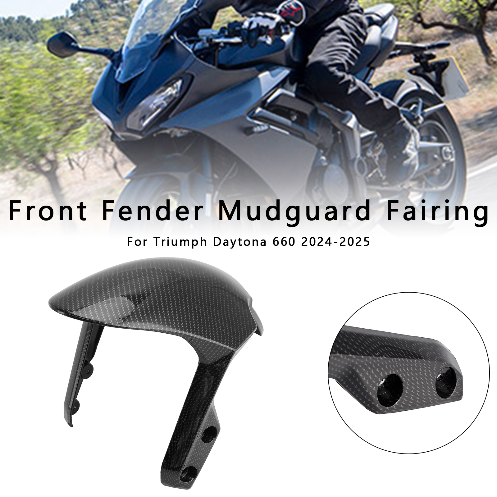 2024-2025 Triumph Daytona 660 Front Fender Mudguard Fairing Carbon Generic