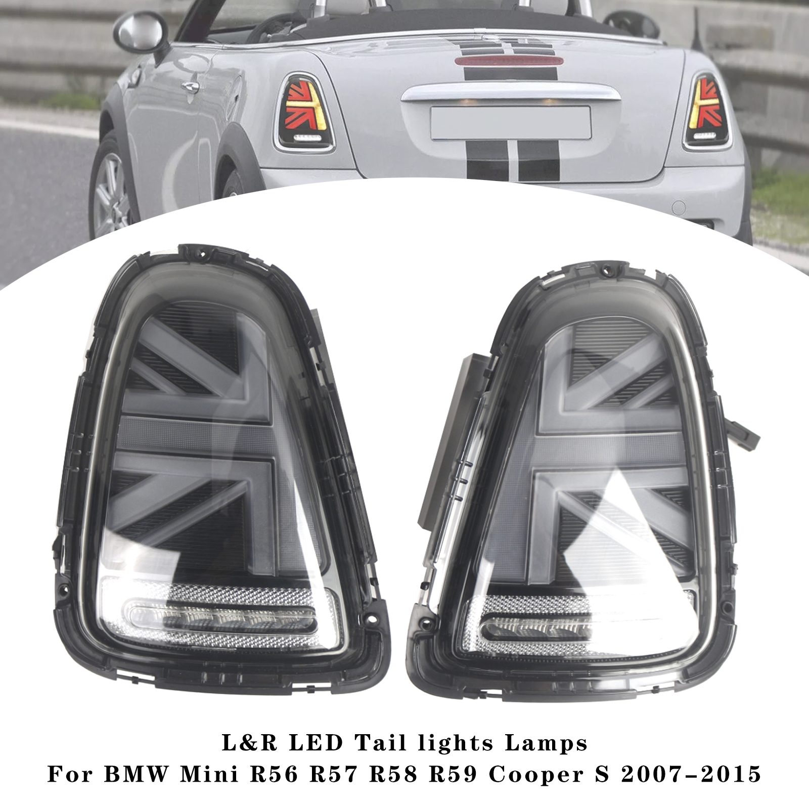 2007-2015 BMW Mini R56 R57 R58 R59 Cooper S Grey L&R LED Tail lights Lamps Generic