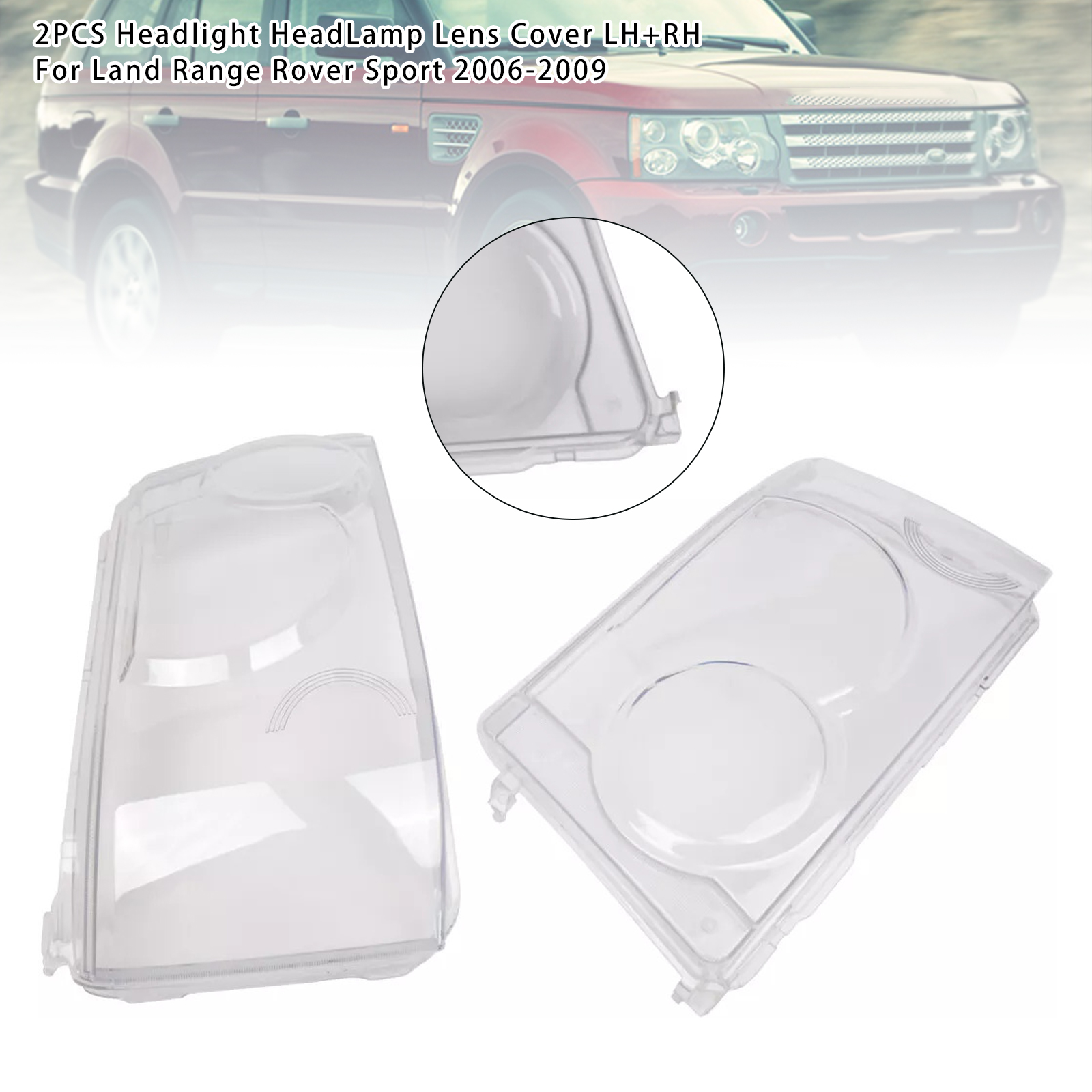 2006-2009 Land Range Rover Sport 2PCS Headlight HeadLamp Lens Cover LH+RH Generic 2006-2009 Land Range Rover Sport 2PCS Headlight HeadLamp Lens Cover LH+RH Generic
