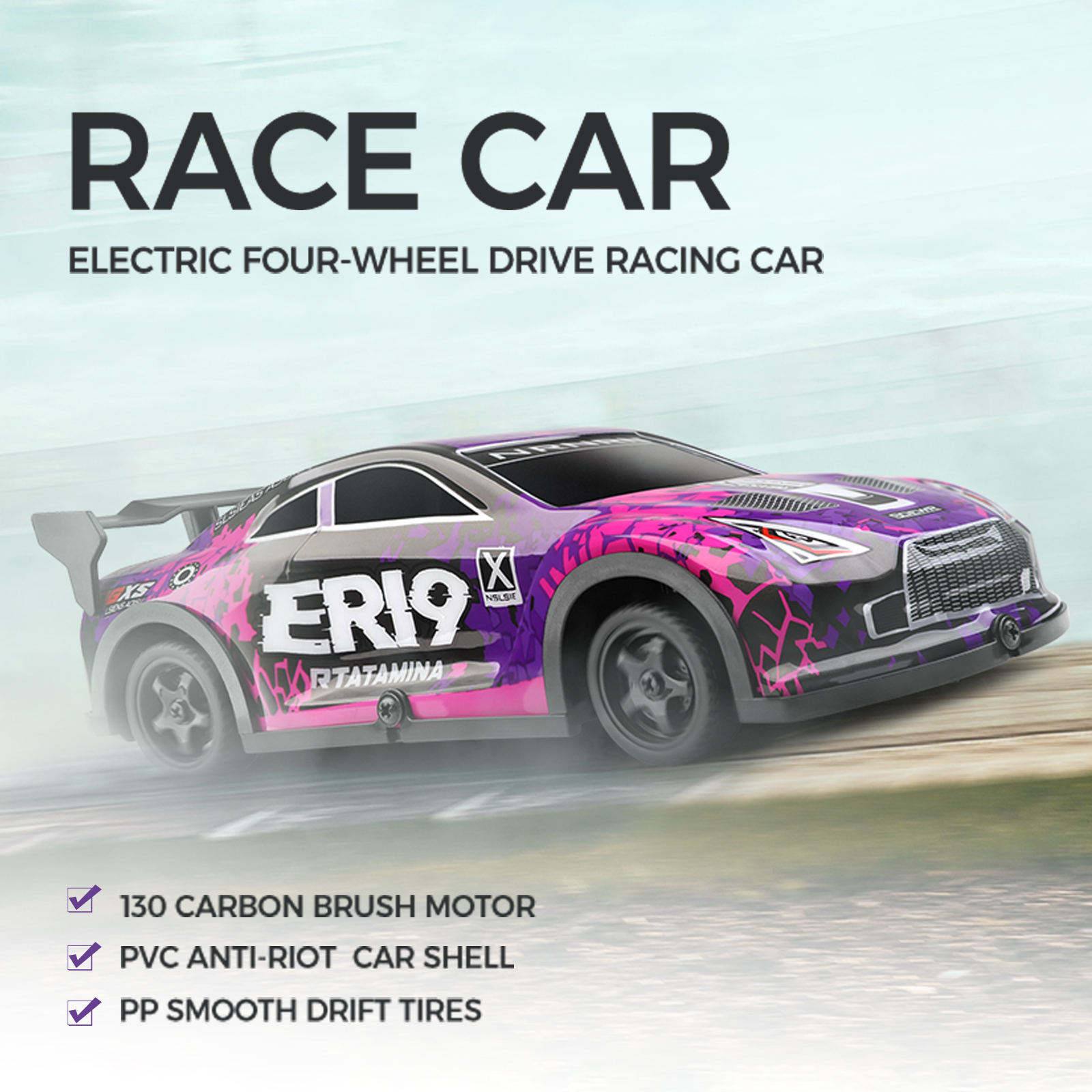 Wltoys 22206 RTR 1/22 2.4G 15km/h Racing Car Metal Chassis Toy Gift Purple