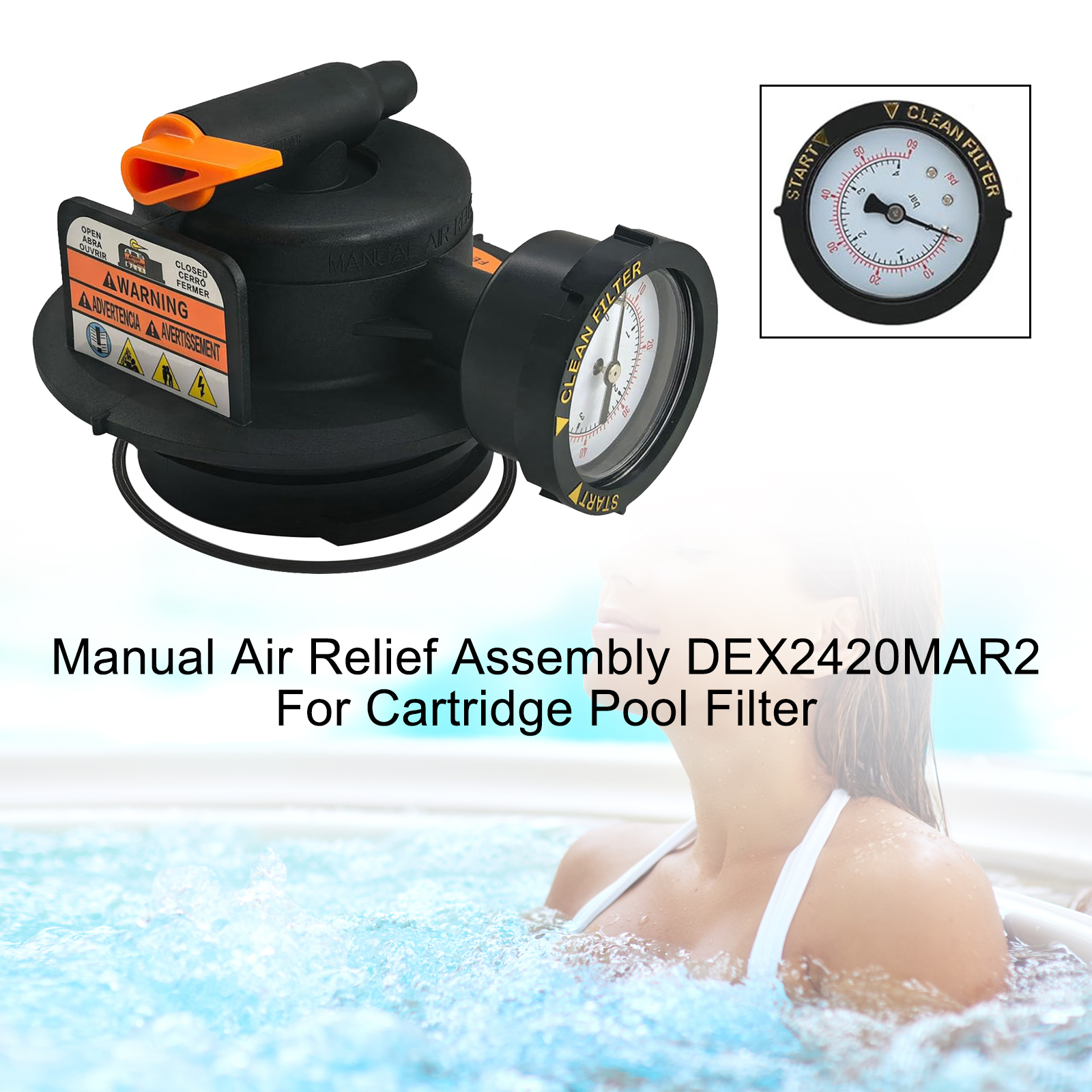 Manual Air Relief Assembly DEX2420MAR2 For Cartridge Pool Filter