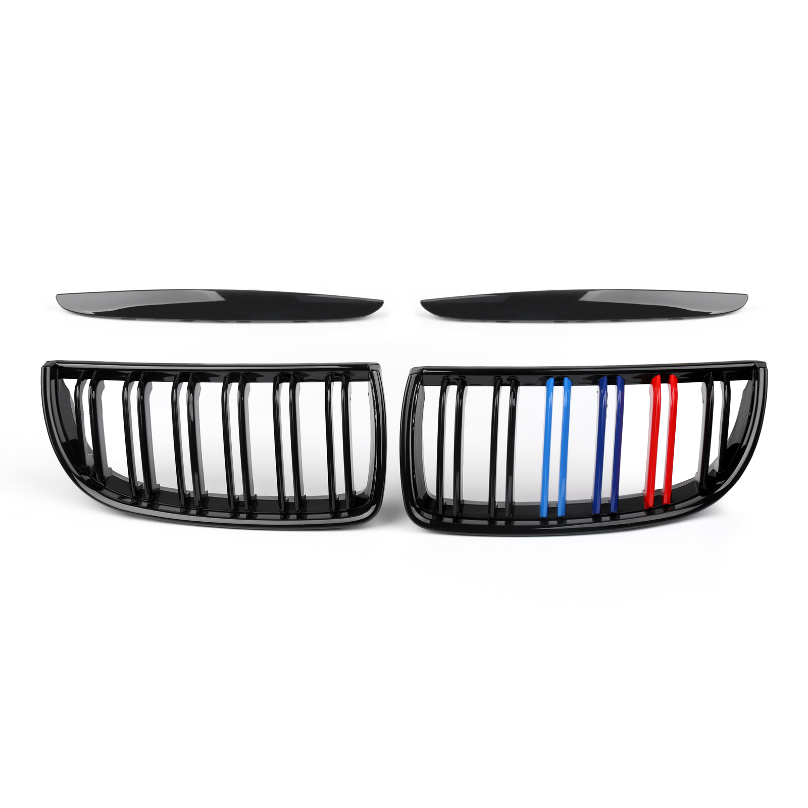 2004-2007 BMW E90 Sedan Wagon 320i Front Kidney Double Slat Grille Gloss Black Generic
