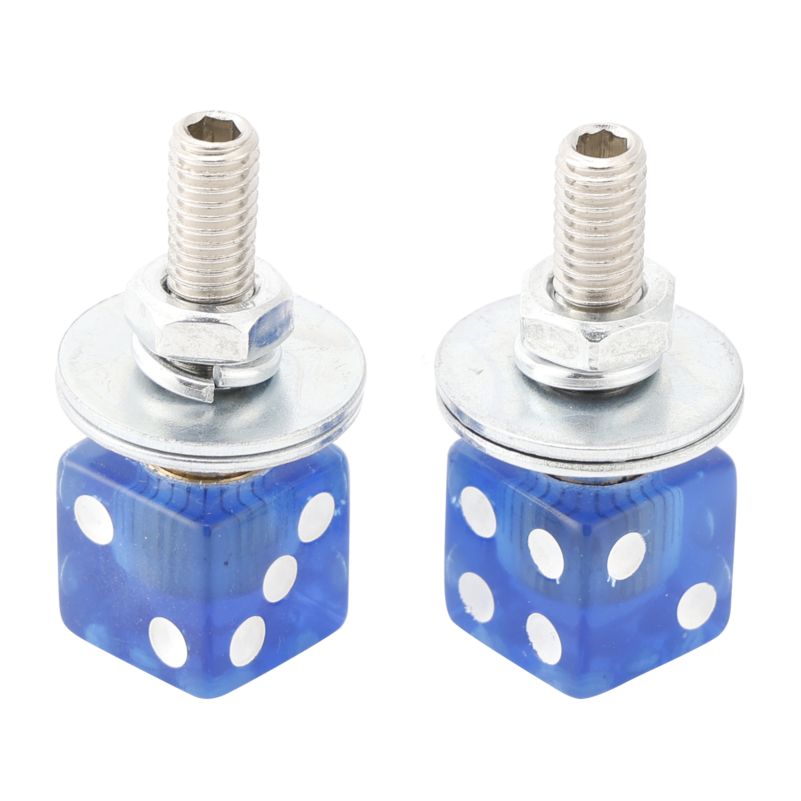 2x Custom DICE License Plate Bolt Screw Blue Plastic Motorcycle Chopper Bobber Blue 2x Custom DICE License Plate Bolt Screw Blue Plastic Motorcycle Chopper Bobber Blue